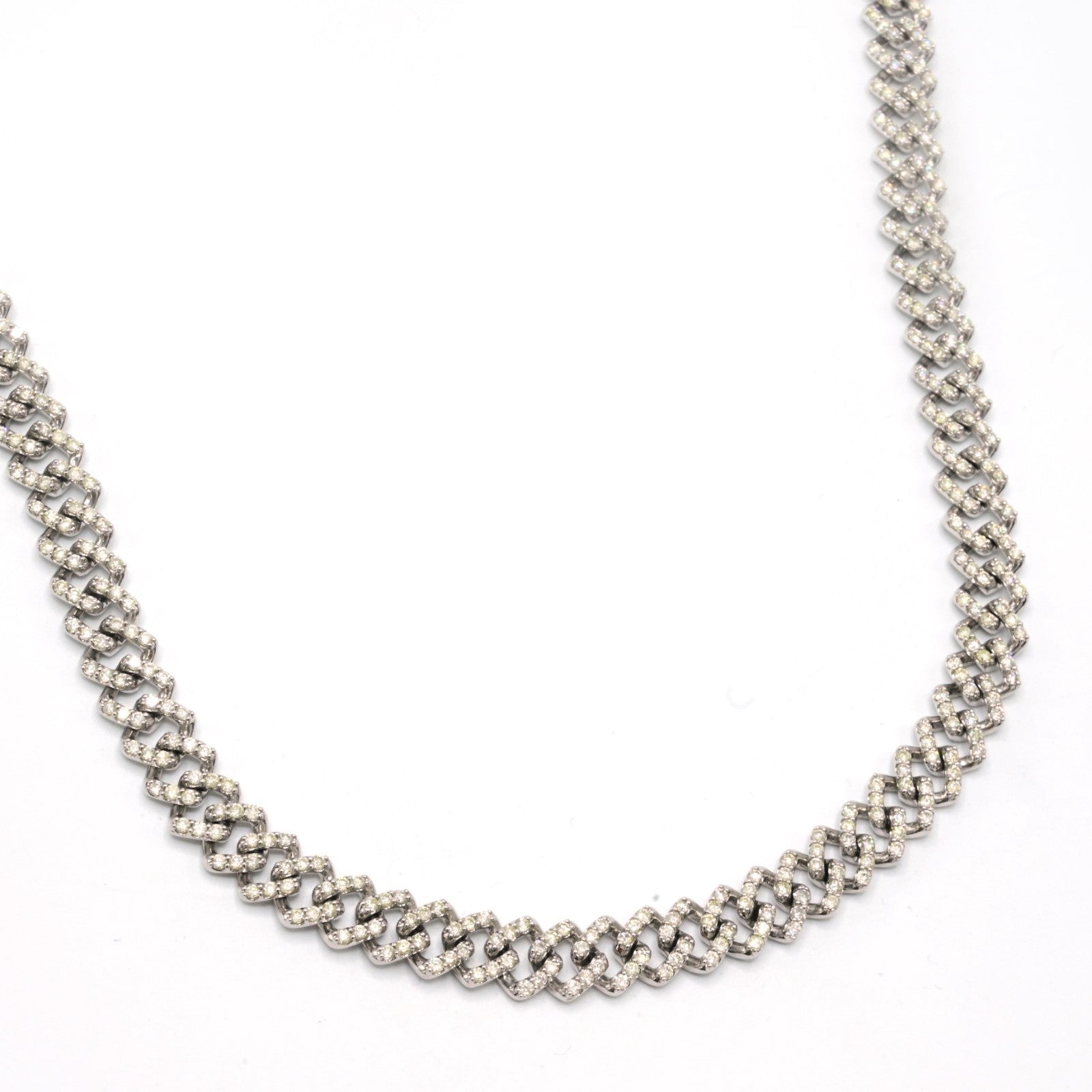9MM 10k White Gold 18CTW Natural Diamond Cuban Chain 54.1g 22 Inches Necklace - Elite Jewelers - Necklaces & Chains