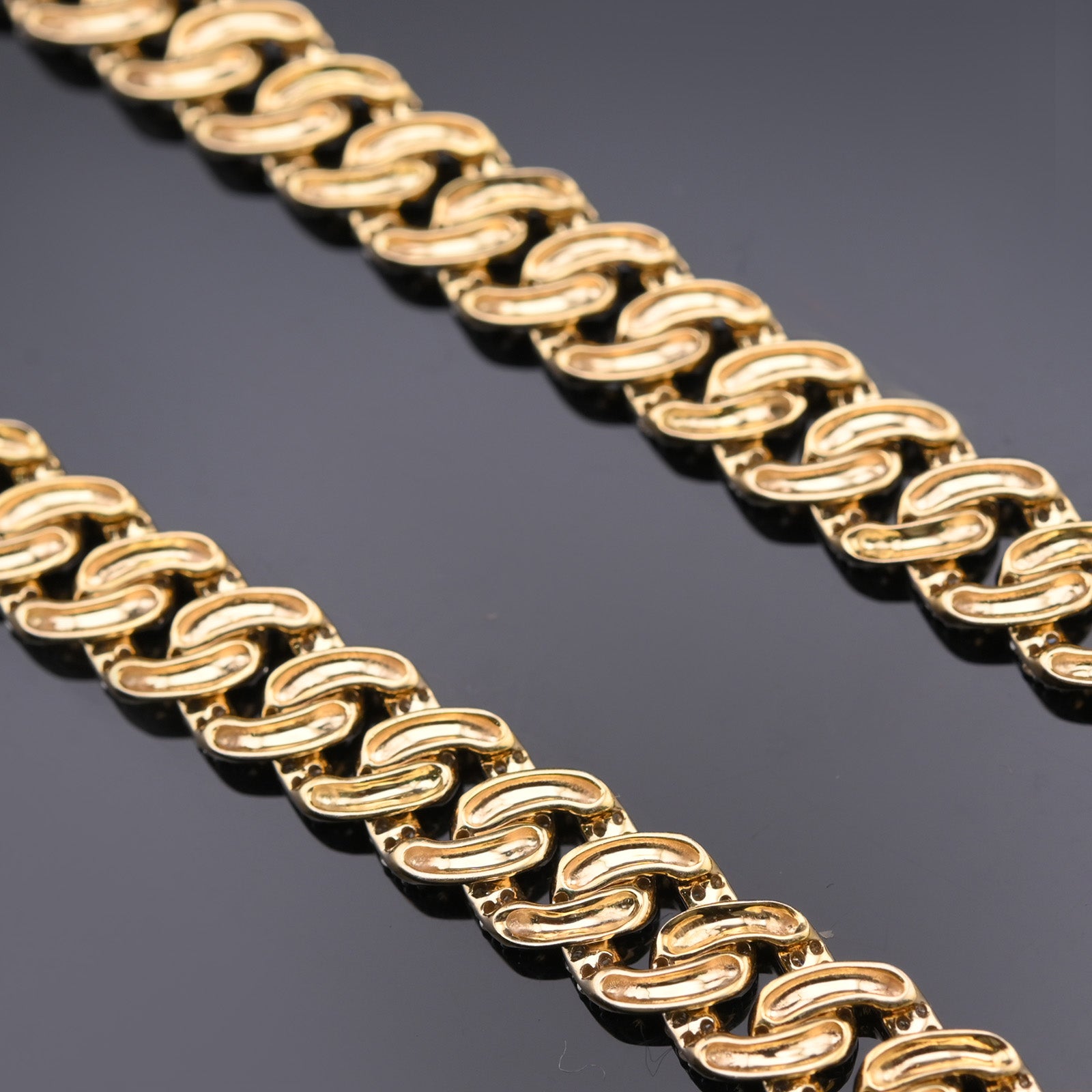 10k Yellow Gold 9.87 CTW Natural Diamond Cuban Link Chain 20" Necklace
