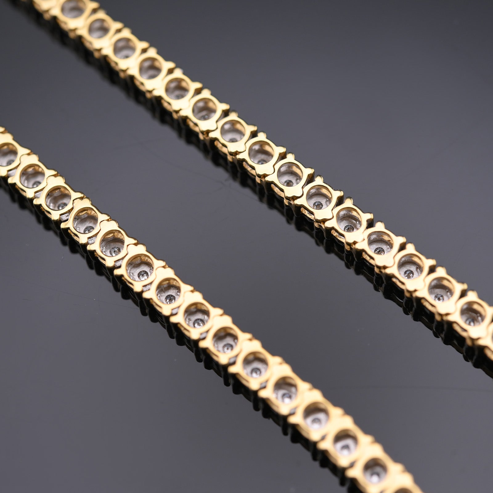 10K Yellow Gold 1.53CTW Natural Diamond Tennis Necklace 22 Inch