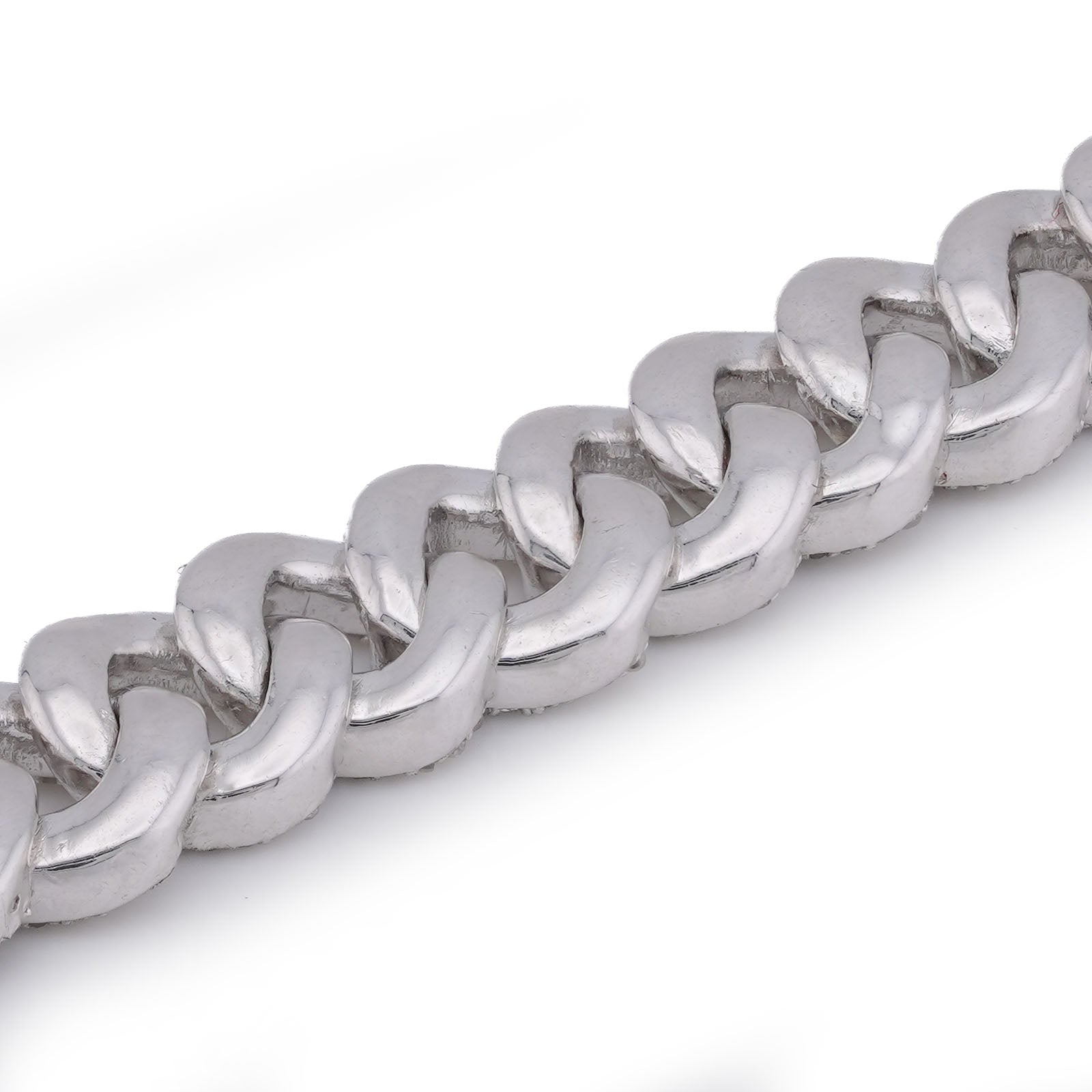 925 SS 3.625CT Natural Diamond 8MM Round Cuban Link Men Women 8" Bracelet