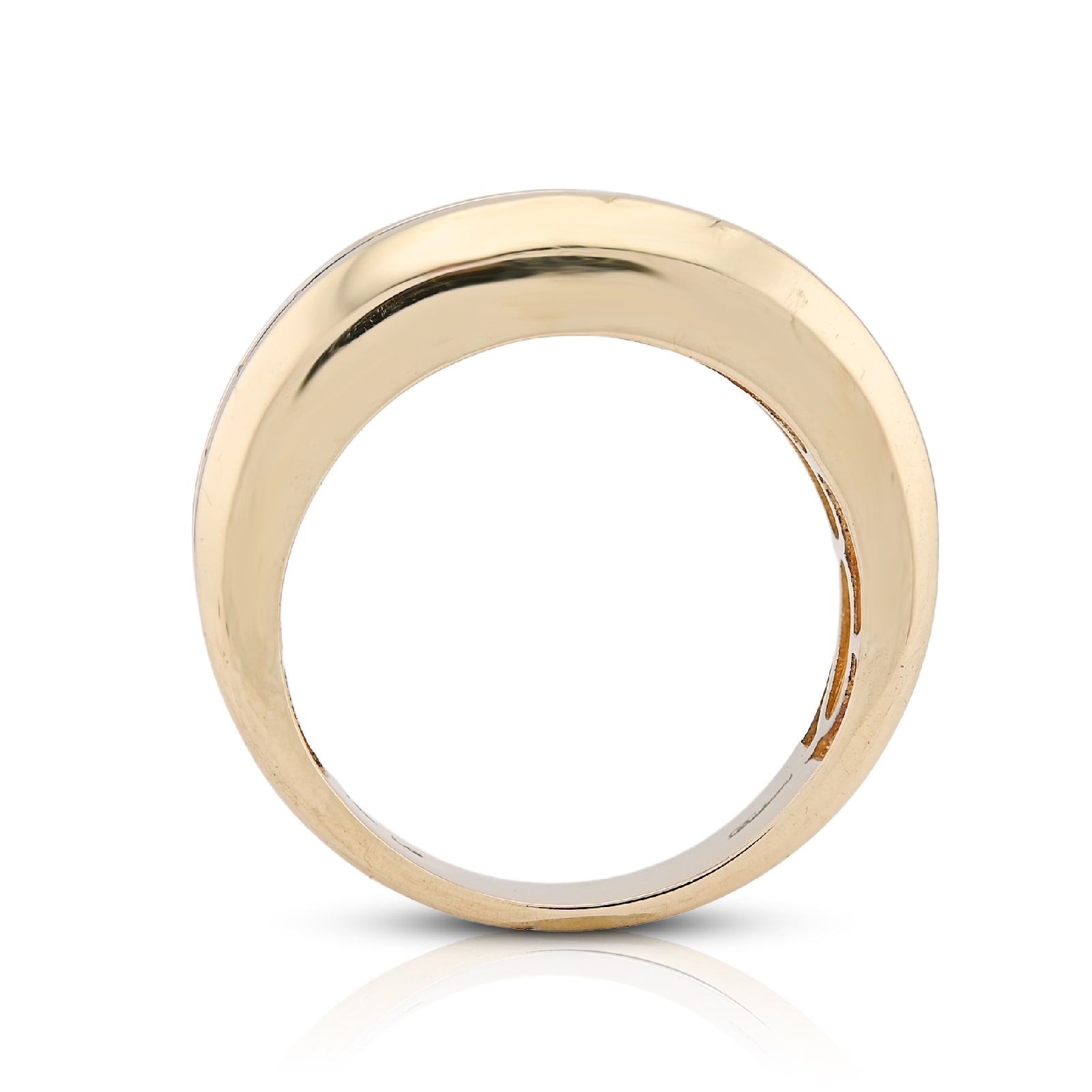 14K Yellow Gold 1.49CT Single Row Lab Diamond Men band