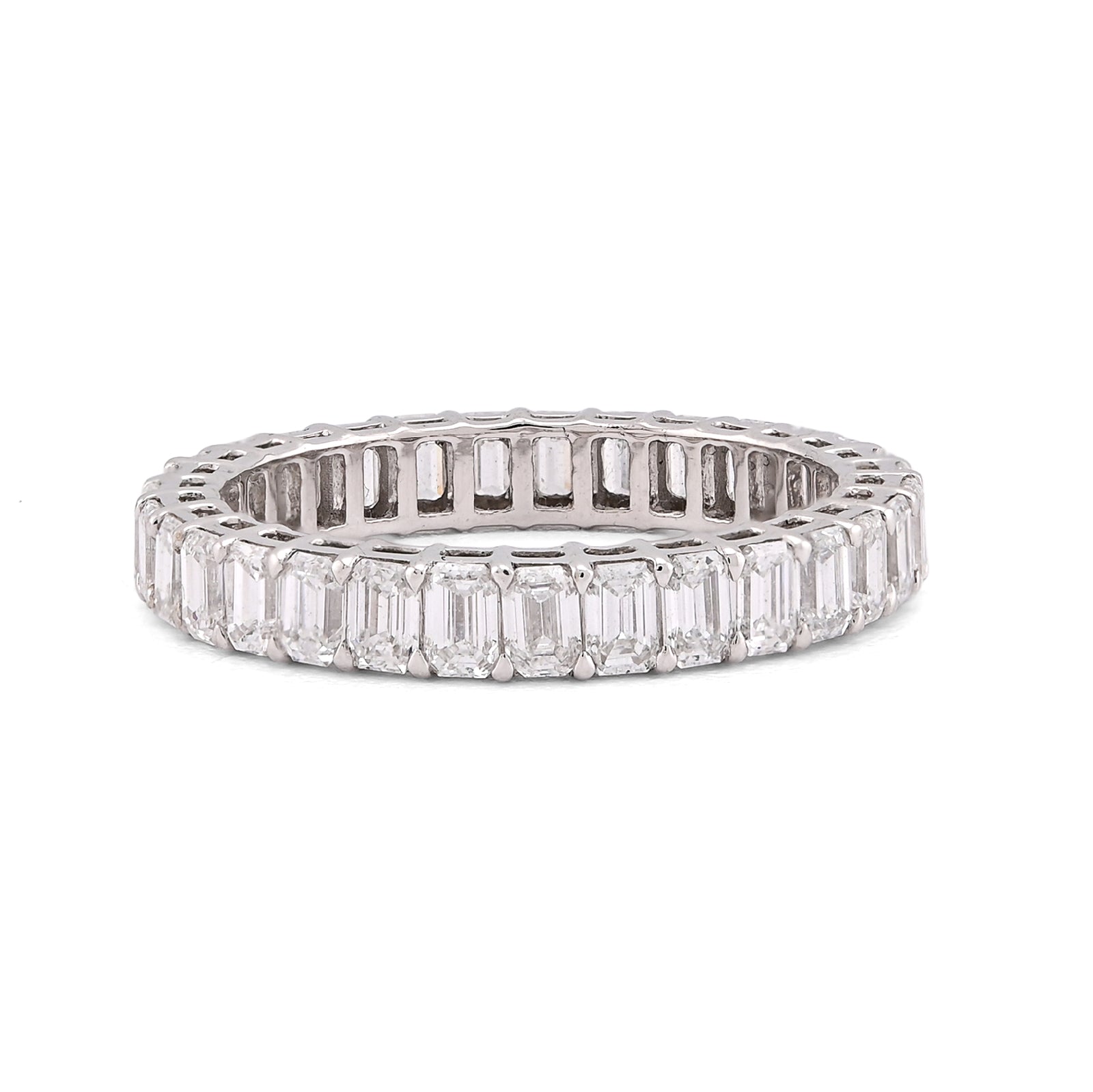 14K White Gold 2.5CT Emerald All Iced lab Diamond Women band