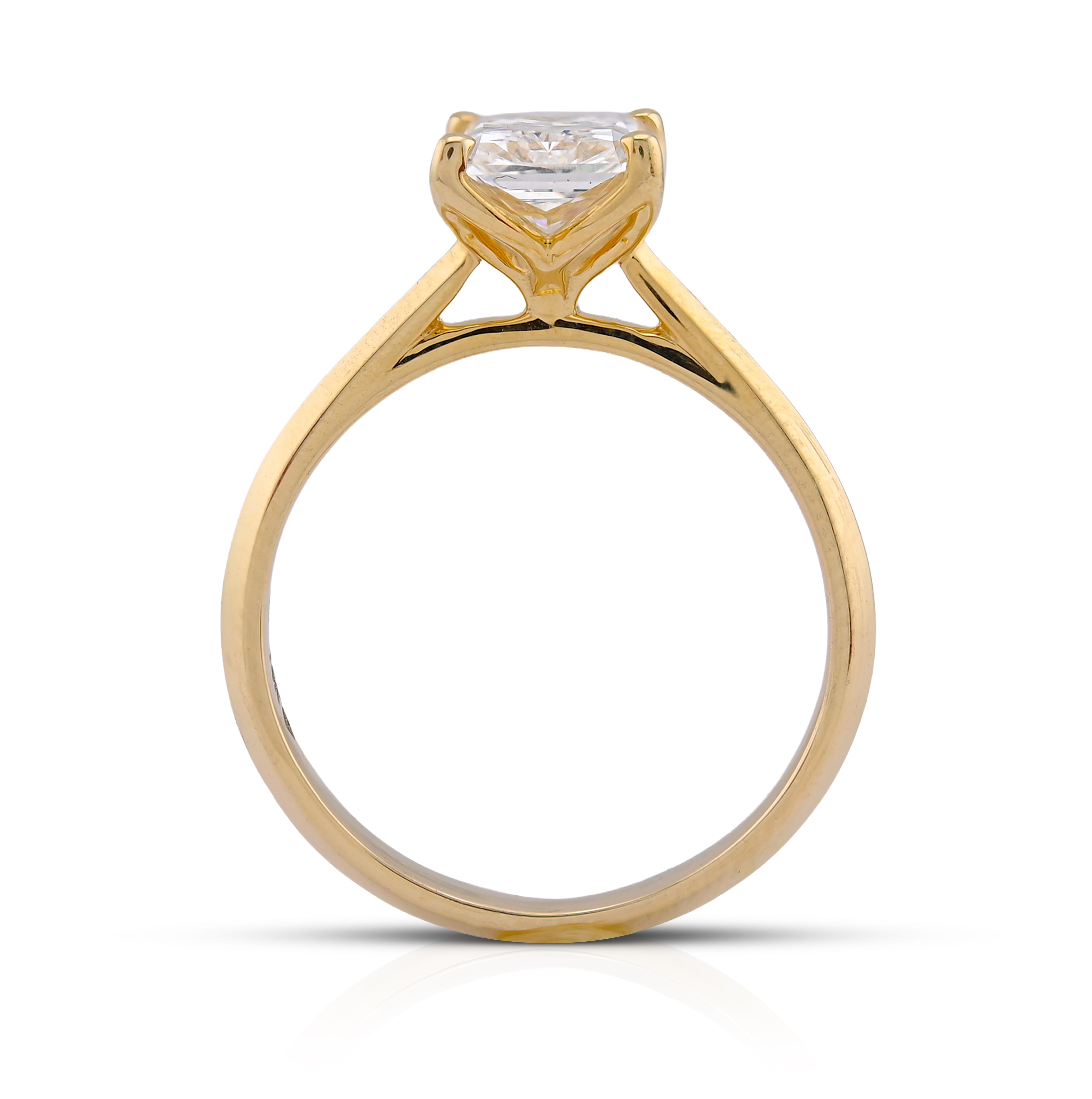 14K Yellow Gold 2CT Centre Radiant Solitaire Lab Diamond Women Ring