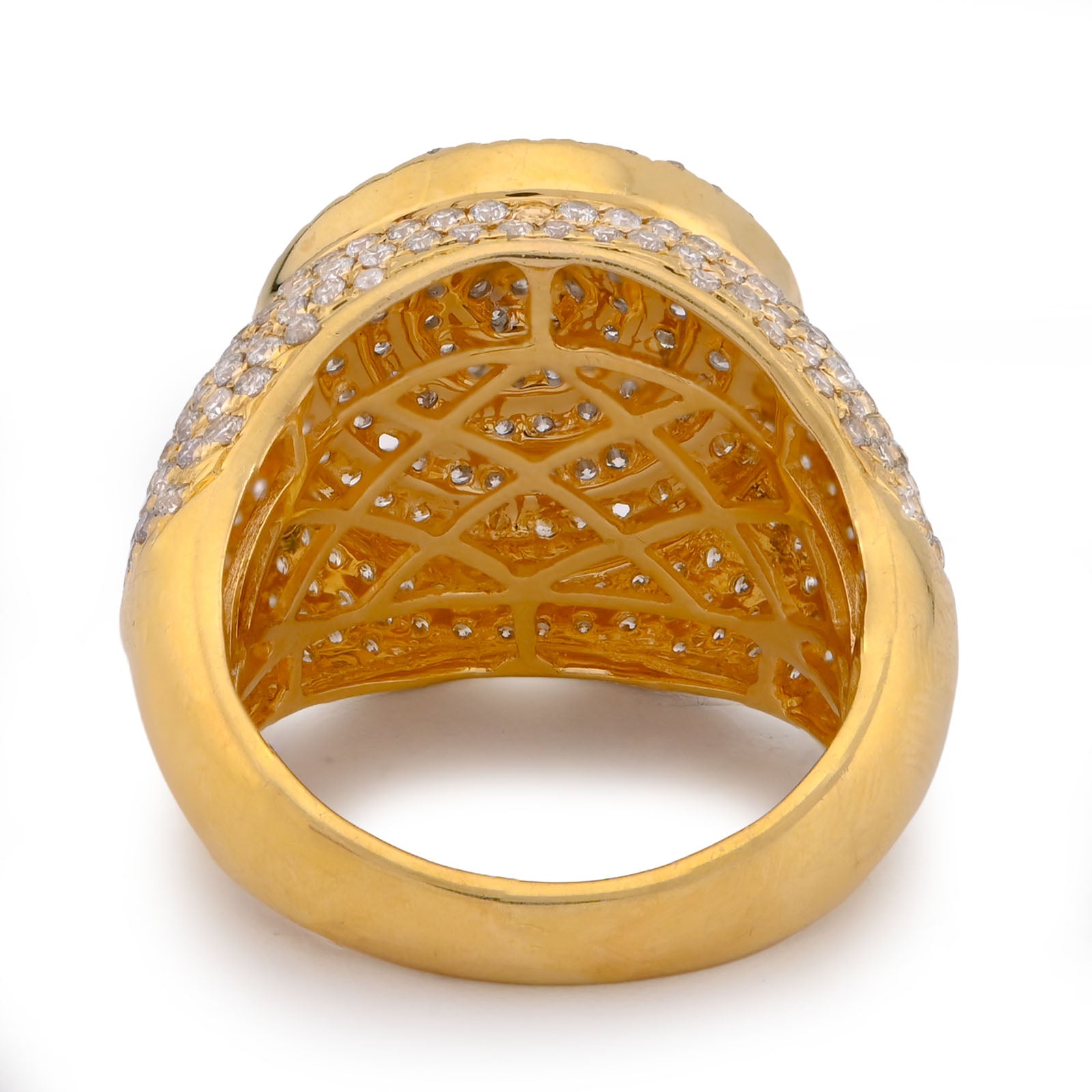 10K Yellow Gold 3.30CT Natural Diamond Round Halo Cluster Men Pinky Ring