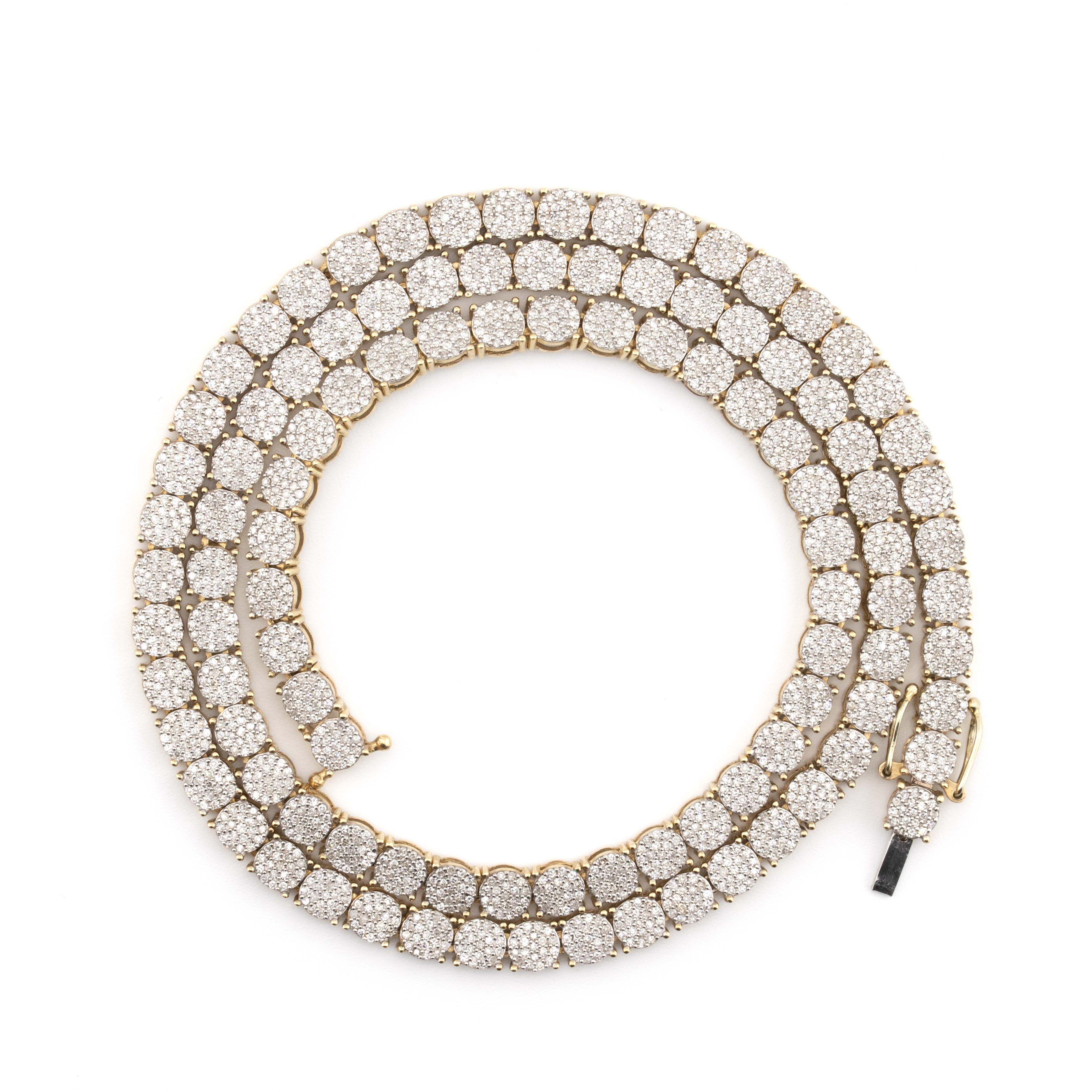 Square Round Diamond Tennis Chain (4.5mm, 20”)