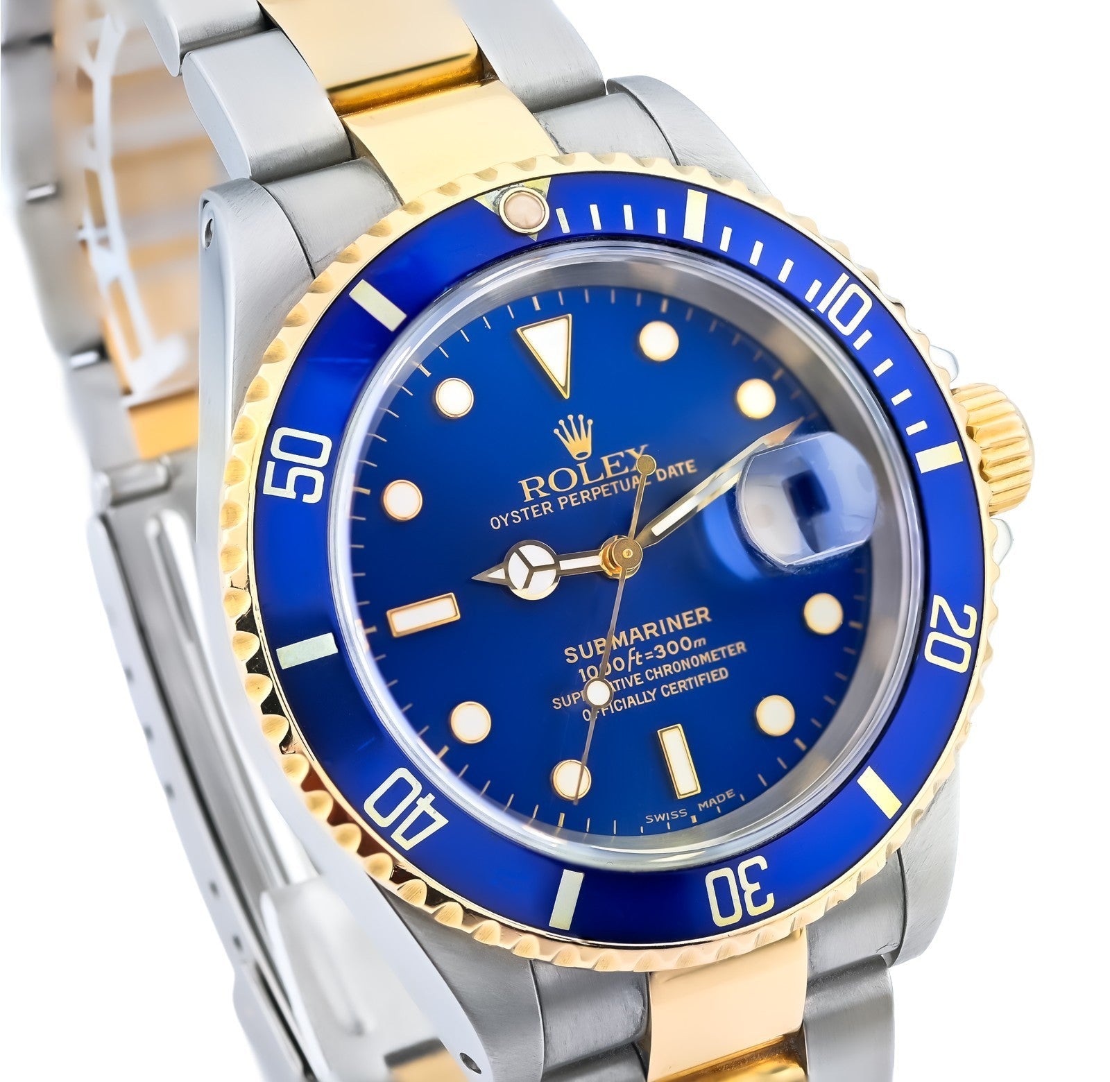 All Factory 40MM Rolex Submariner SS/18k Gold Oyster Band Bluesy Diver Men Watch - Elite Jewelers - Luxury Watch