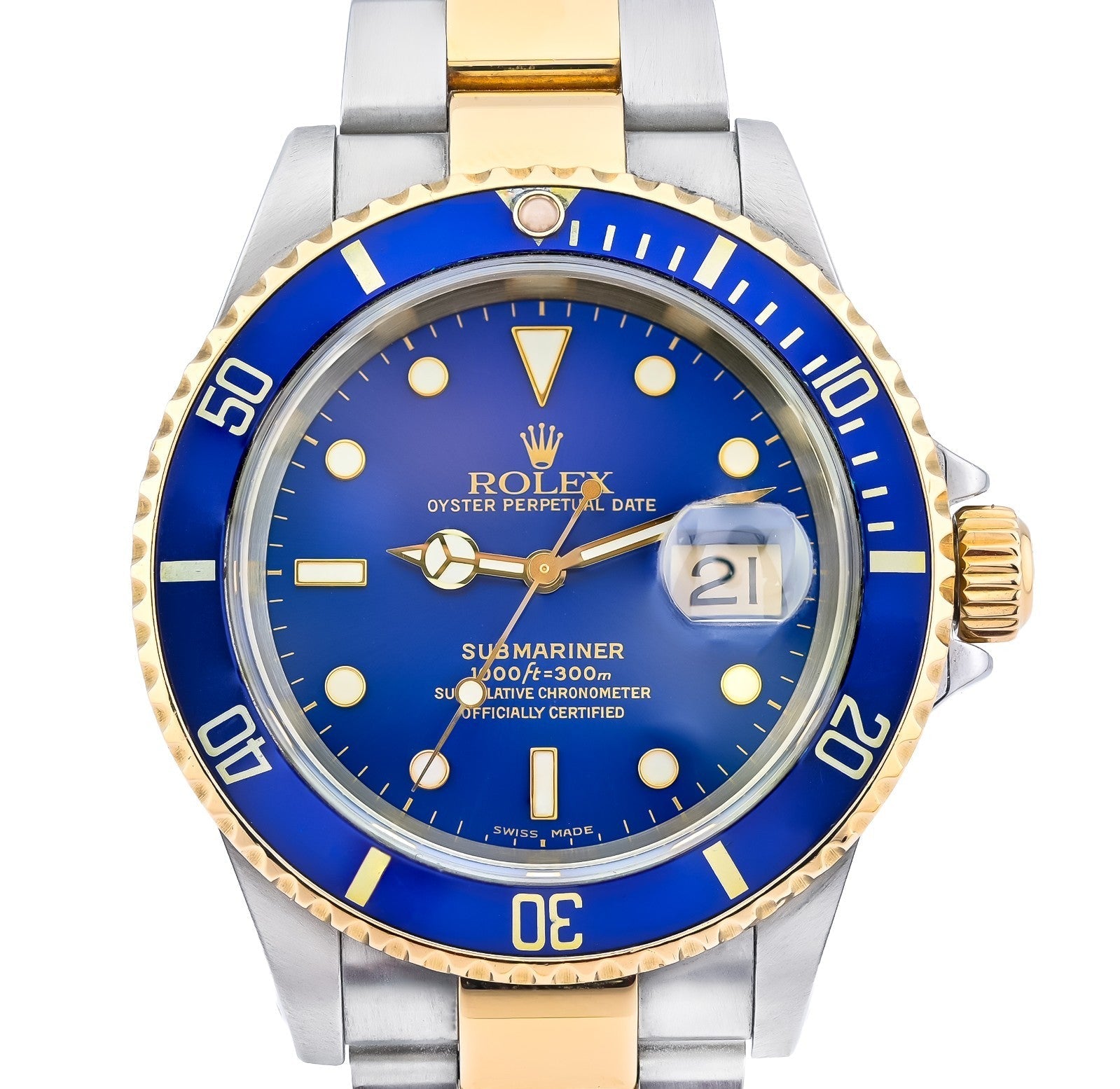 All Factory 40MM Rolex Submariner SS/18k Gold Oyster Band Bluesy Diver Men Watch - Elite Jewelers - Luxury Watch