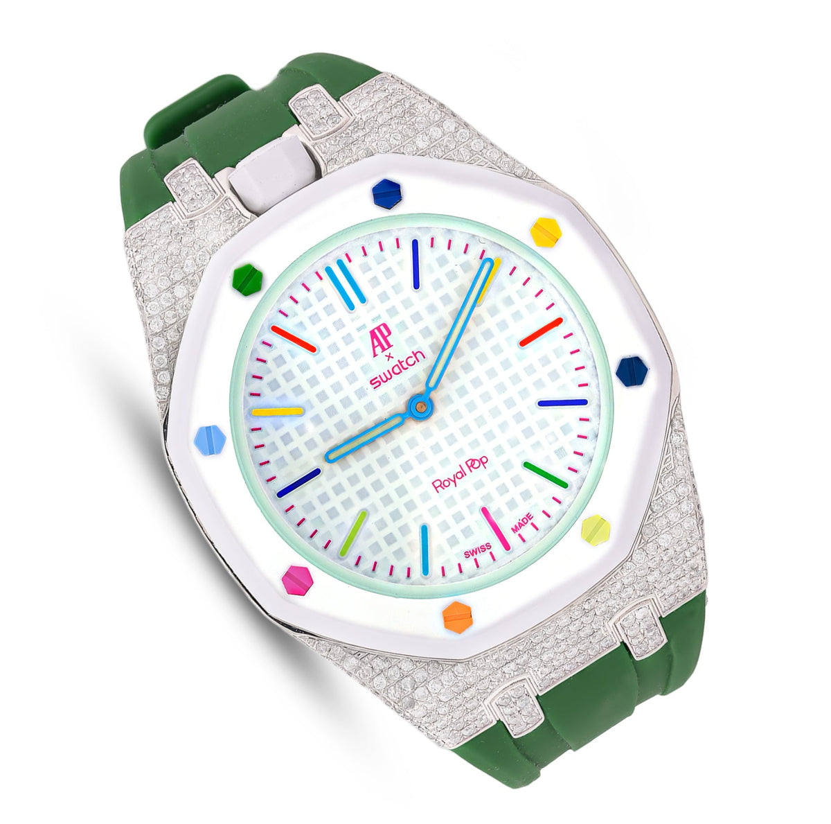 AP x Swatch Royal Pop Natural Diamond Band White Watch Huit Blanc - Elite Jewelers-Luxury Watch