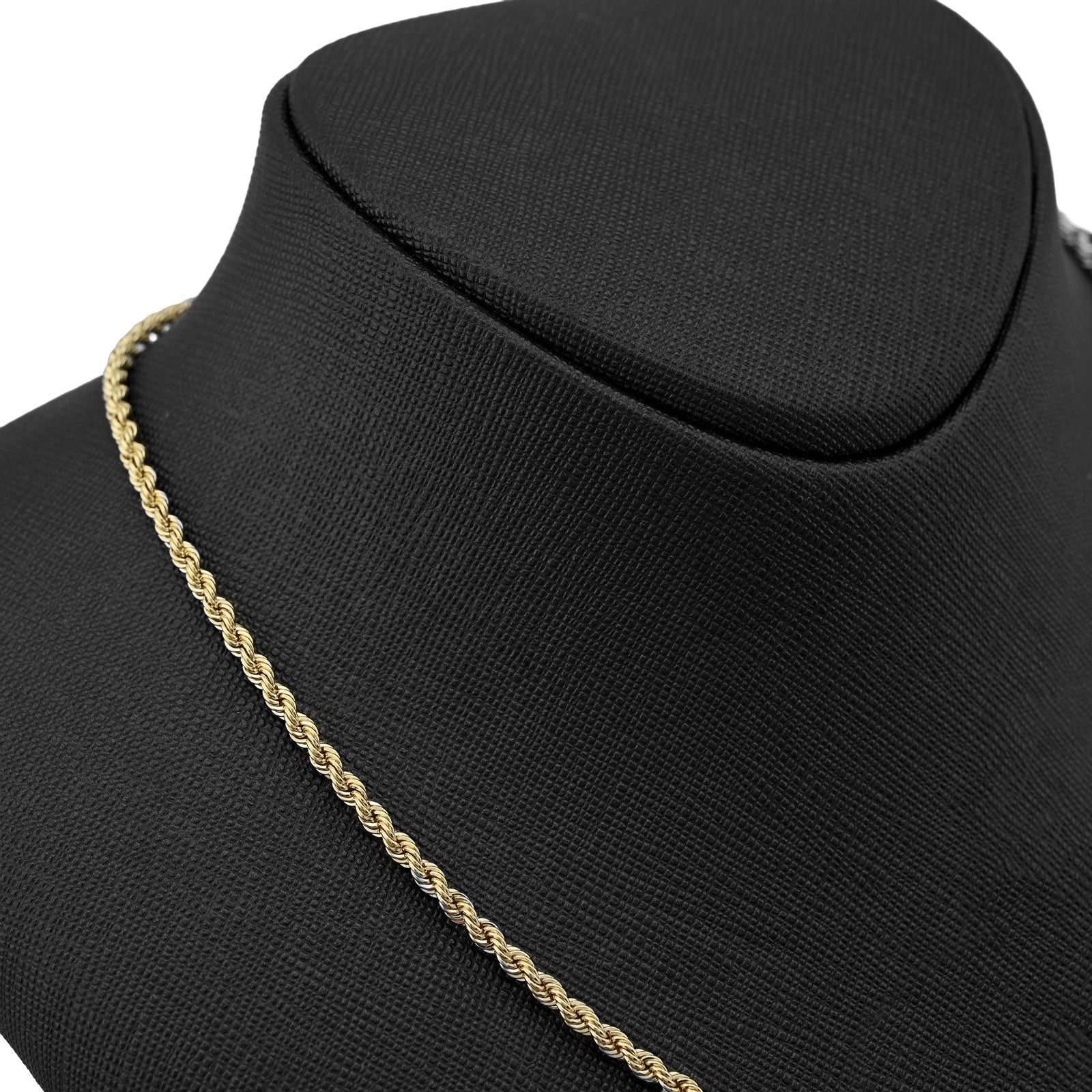 Bonded Rope Chain 4MM Real 1/10th 10k Yellow Gold 925 Silver 22In 4.3gm Necklace - Elite Jewelers - Necklaces & Chains