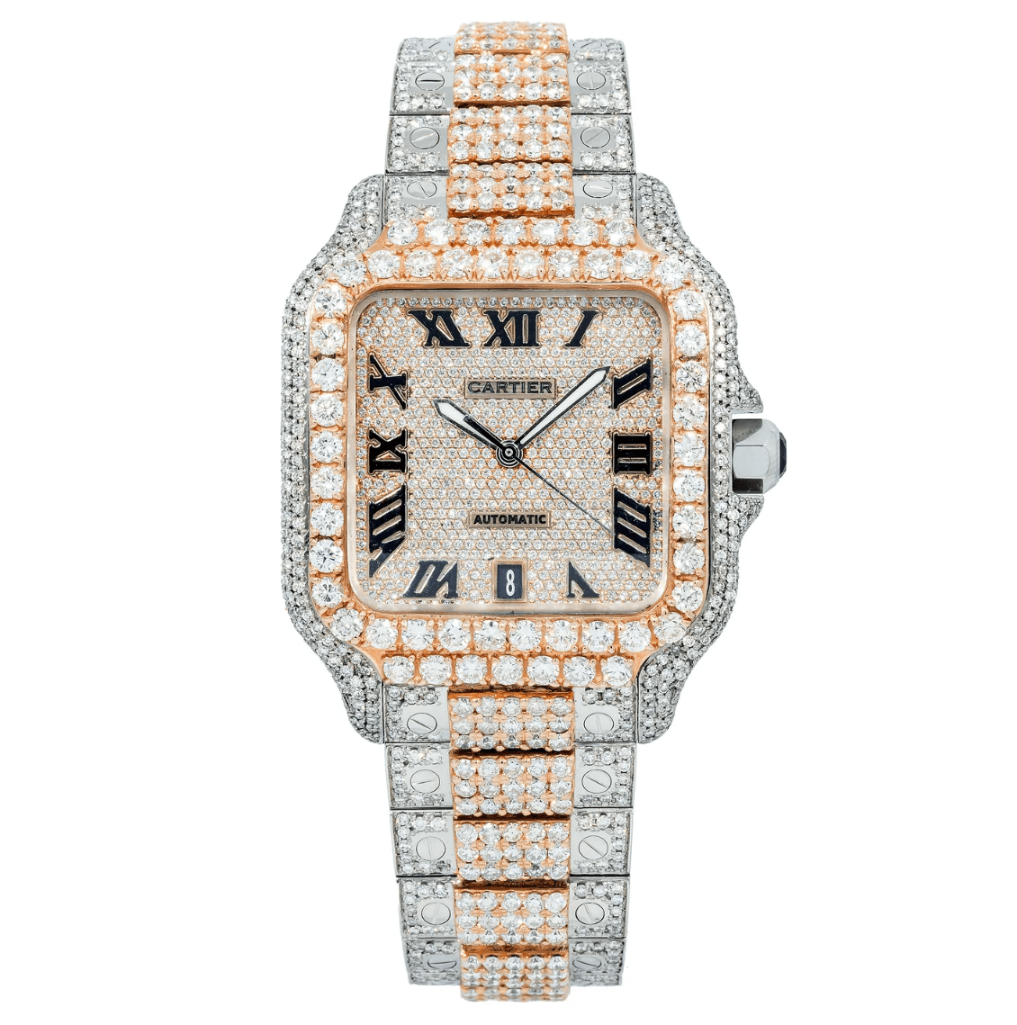 Cartier Santos De Cartier WSSA0037 40MM Diamond Dial & Bezel With Two Tone Bracelet - Elite Jewelers - Luxury Watch