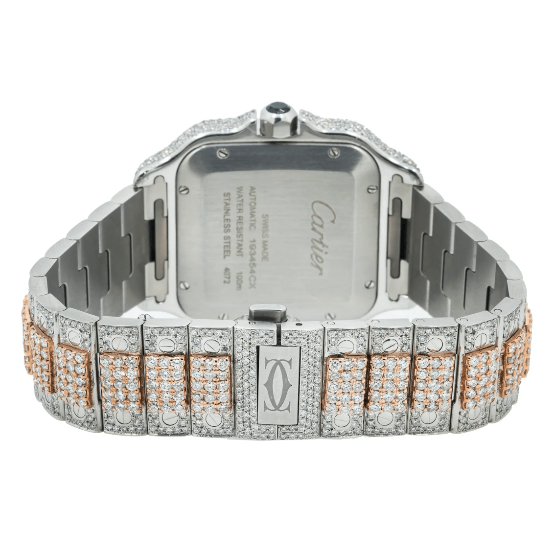 Cartier Santos De Cartier WSSA0037 40MM Diamond Dial & Bezel With Two Tone Bracelet - Elite Jewelers - Luxury Watch