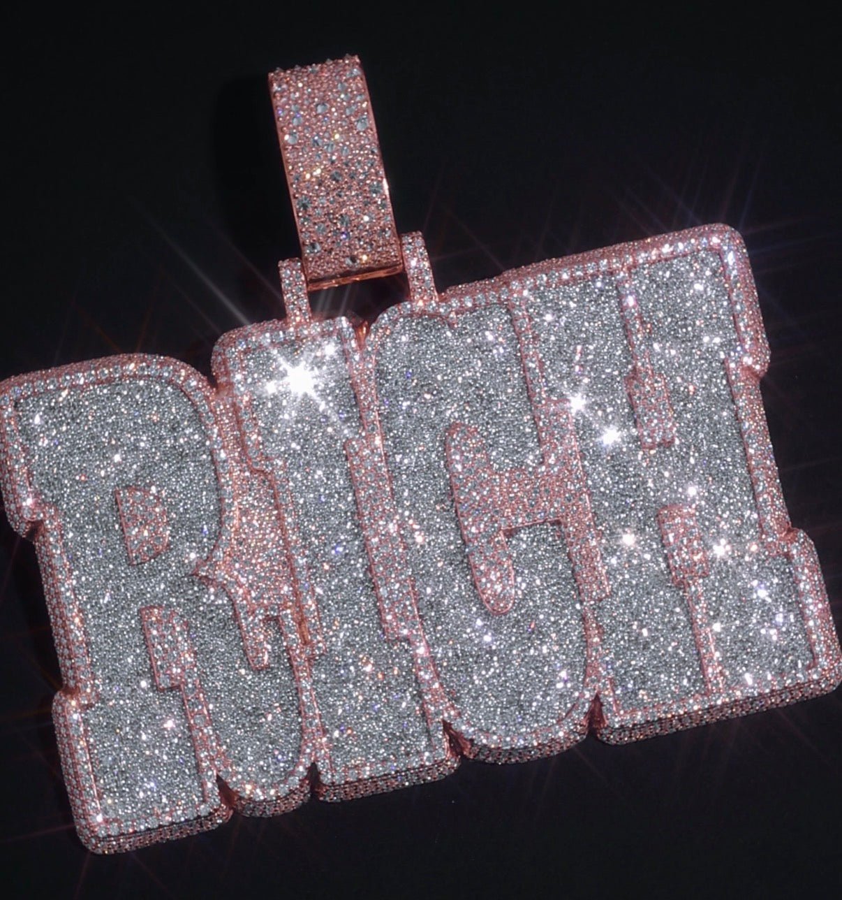 Custom Mosaic Diamond Name Pendant - Elite Jewelers - Custom Jewelry