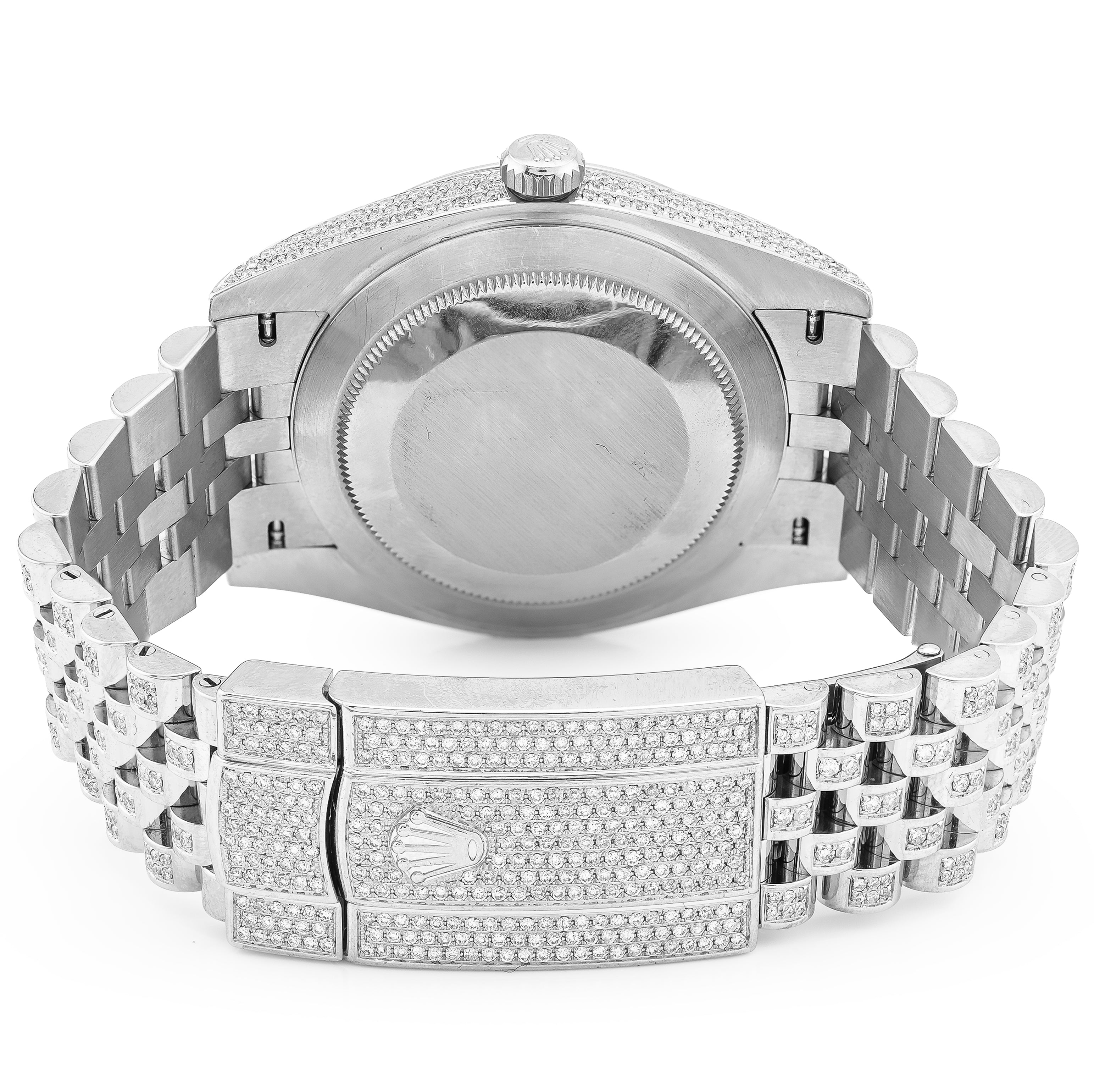 41MM Rolex DJ Natural Diamond 18CT Bussdown Single Row Bezel Roman Dial Jubilee Band Watch 126300