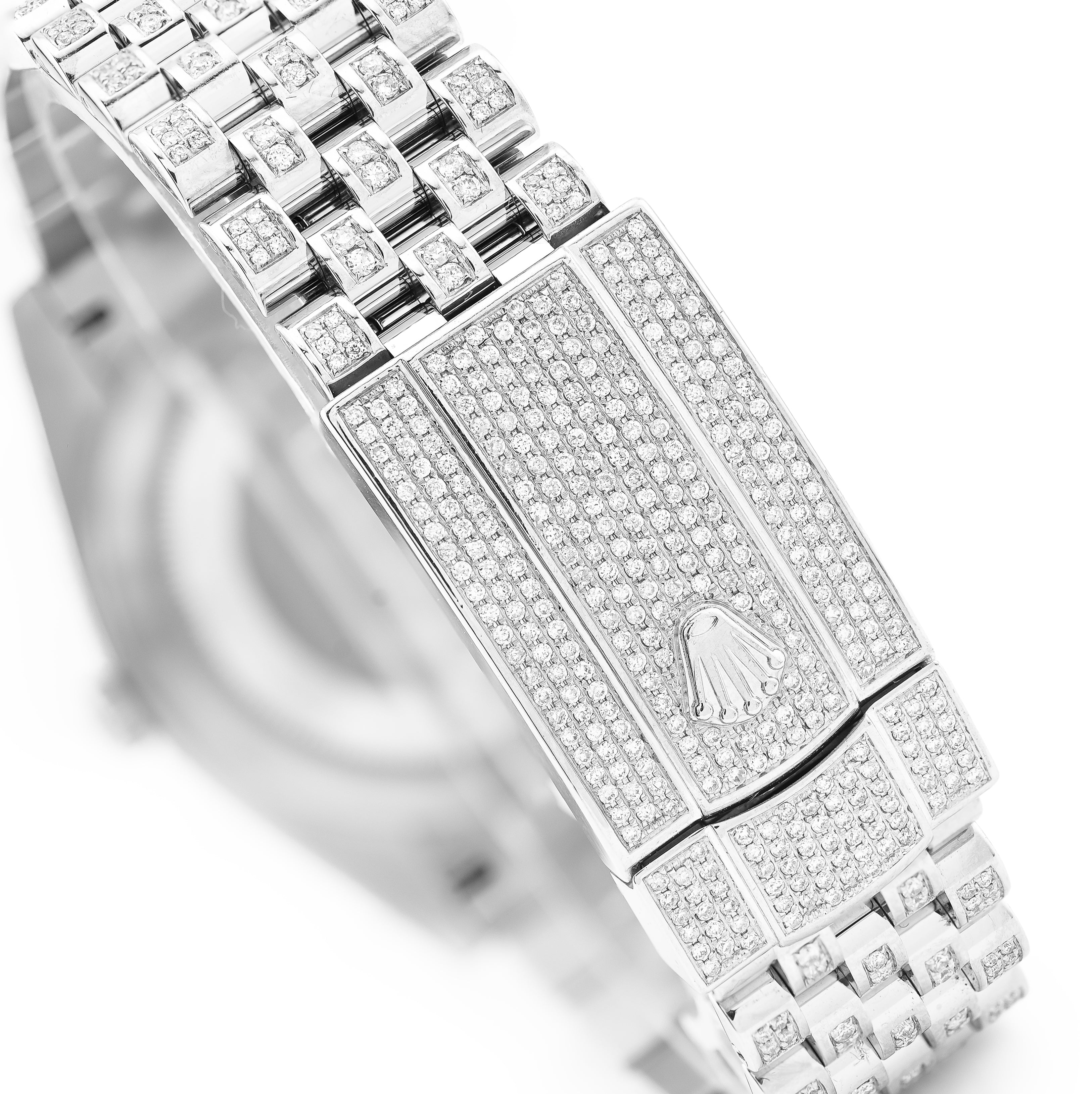 41MM Rolex DJ Natural Diamond 18CT Bussdown Single Row Bezel Roman Dial Jubilee Band Watch 126300