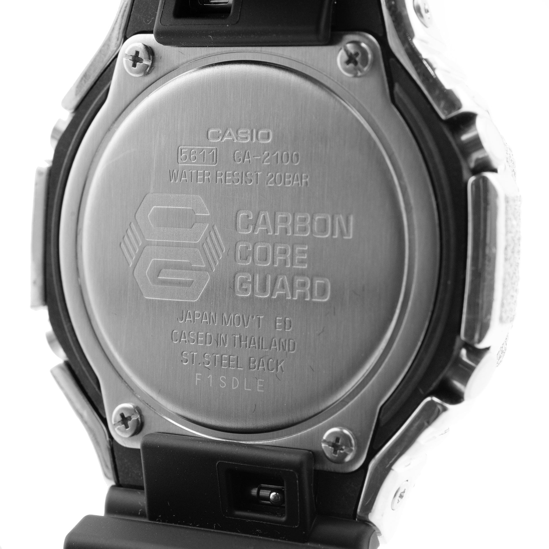 G-Shock GA2100 Iced-Out Black Dial Watch with White and Rose Gold 5.0 CTW Diamonds