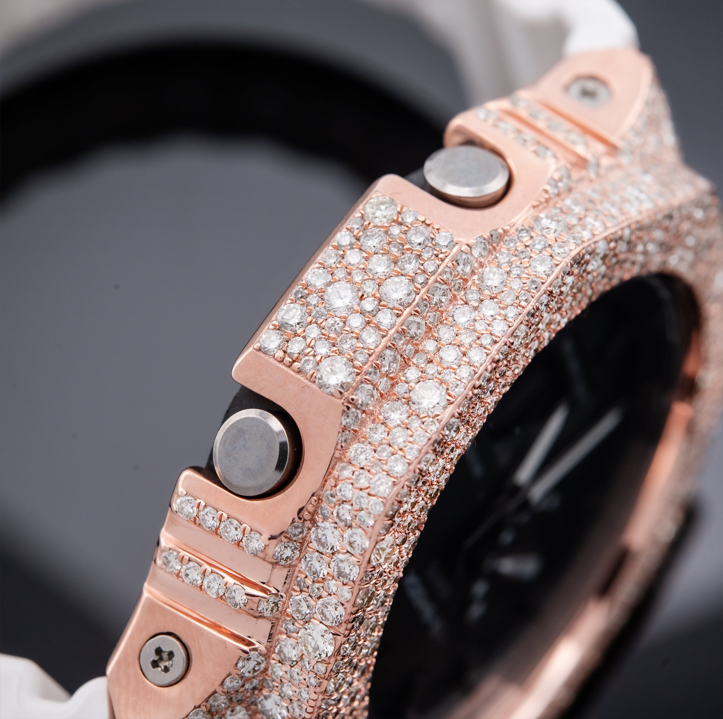 G-Shock GA2100 Custom Iced-Out with Rose Gold Diamond Setting