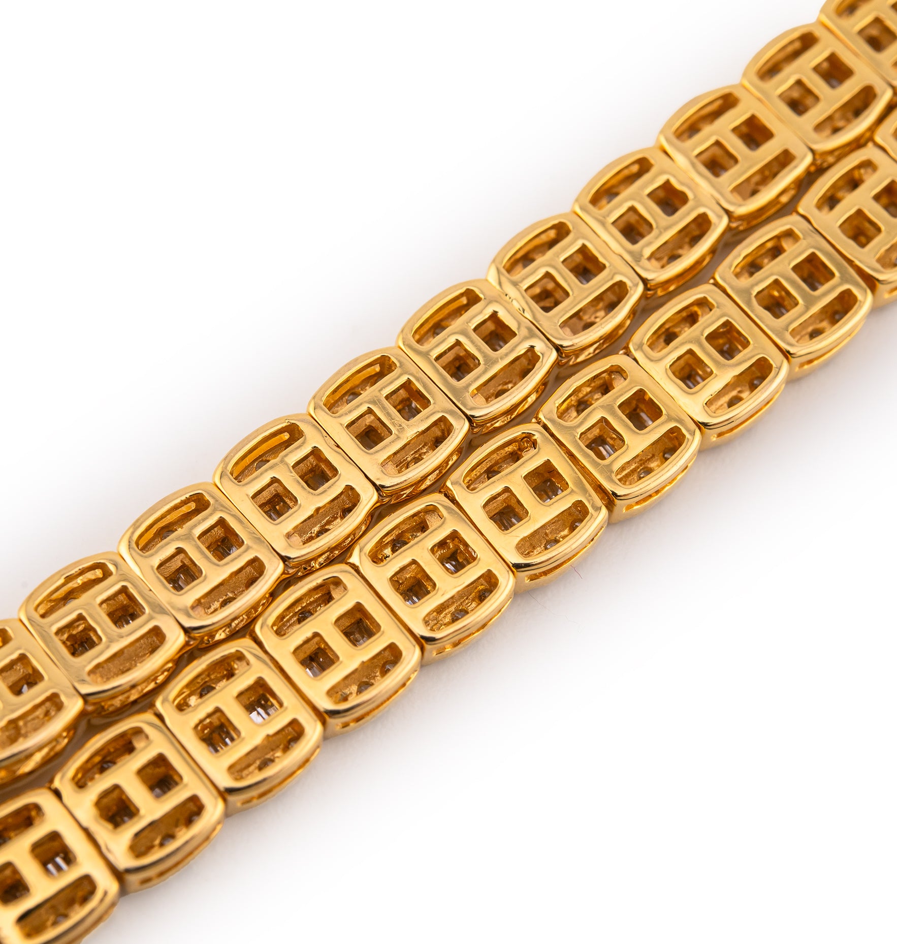 10K Yellow Gold 8.35 CTW Natural Diamond VS Baguette Tennis Chain 20'' Necklace