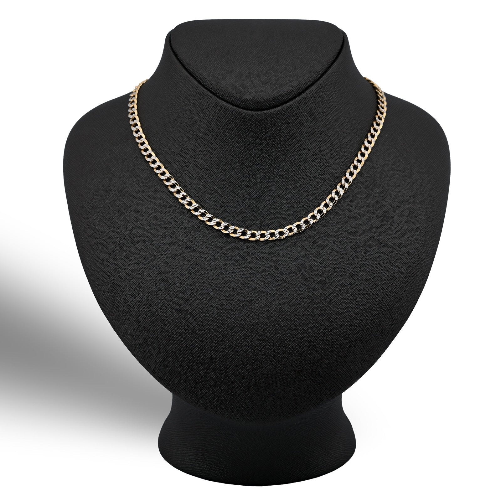 Fine 10k Two - Tone Gold 9.4gms 5MM Diamond Cut Cuban Chain Mens 20 Inch Necklace - Elite Jewelers - Necklaces & Chains