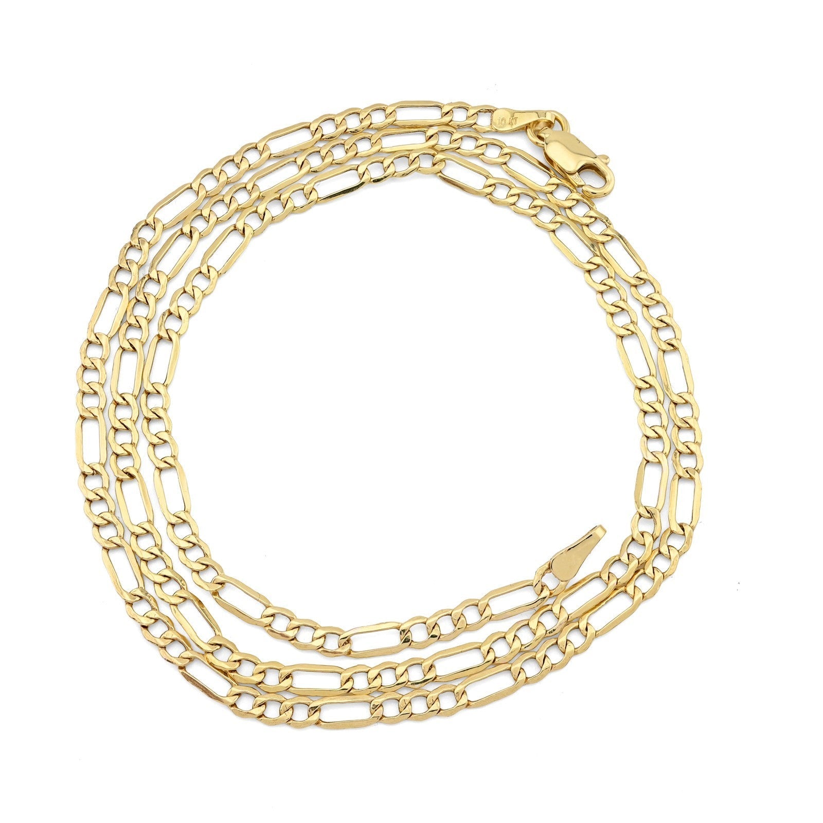 Fine 10k Yellow Gold 3MM Figaro Chain 20 Inches Mens Womens 3.2 grams Necklace - Elite Jewelers - Necklaces & Chains