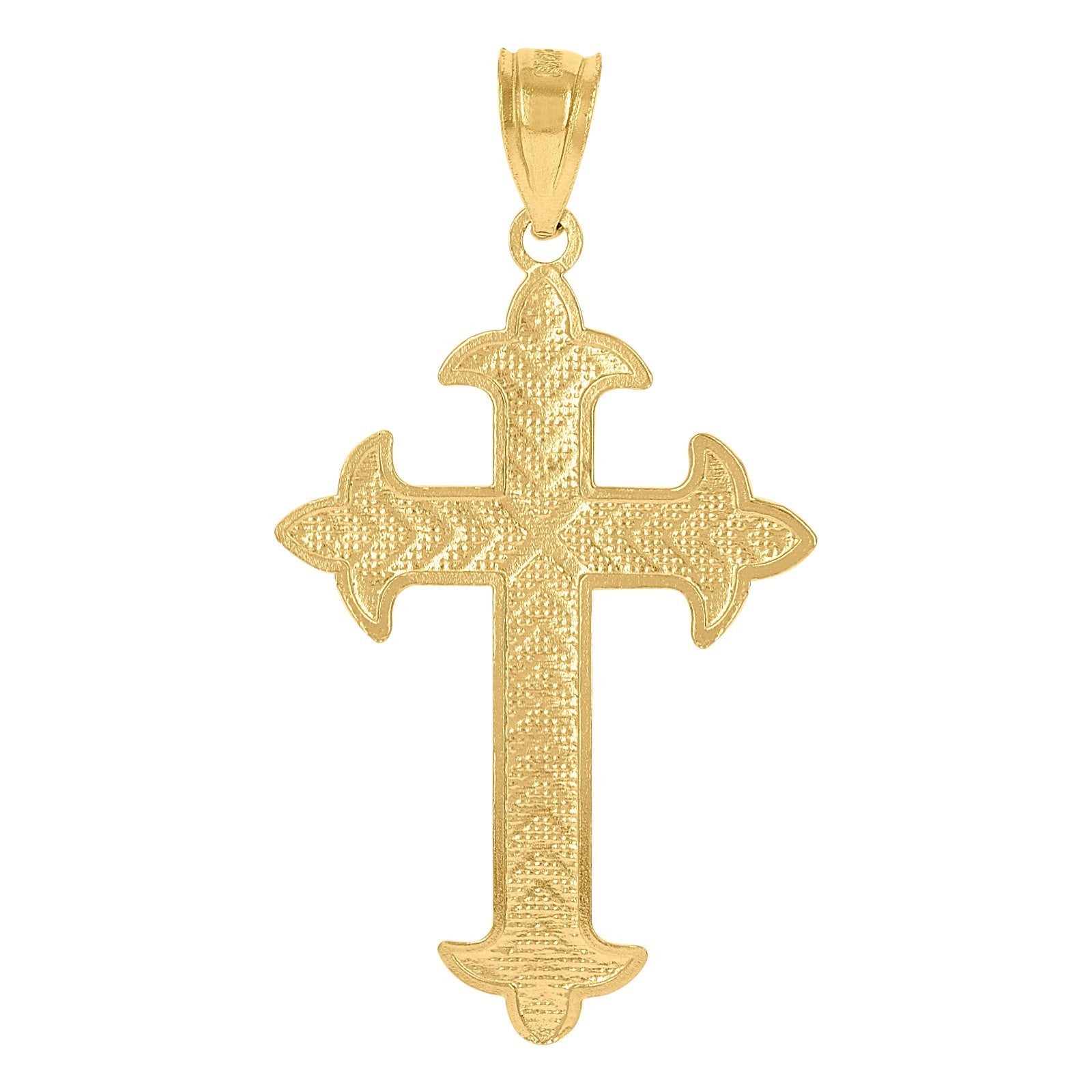 For Womens 10k Yellow Gold Textured Cross Religious Charm 1.1gms Pendant - Elite Jewelers - Charms & Pendants