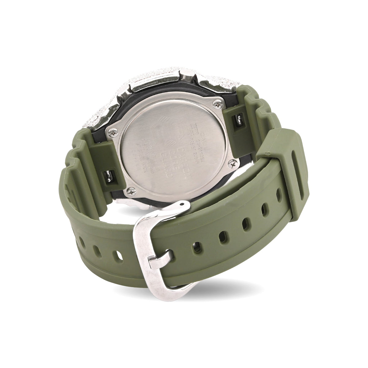 G-Shock 2100 5CT Natural Diamond Green Band Black Face Watch - Elite Jewelers-Luxury Watch