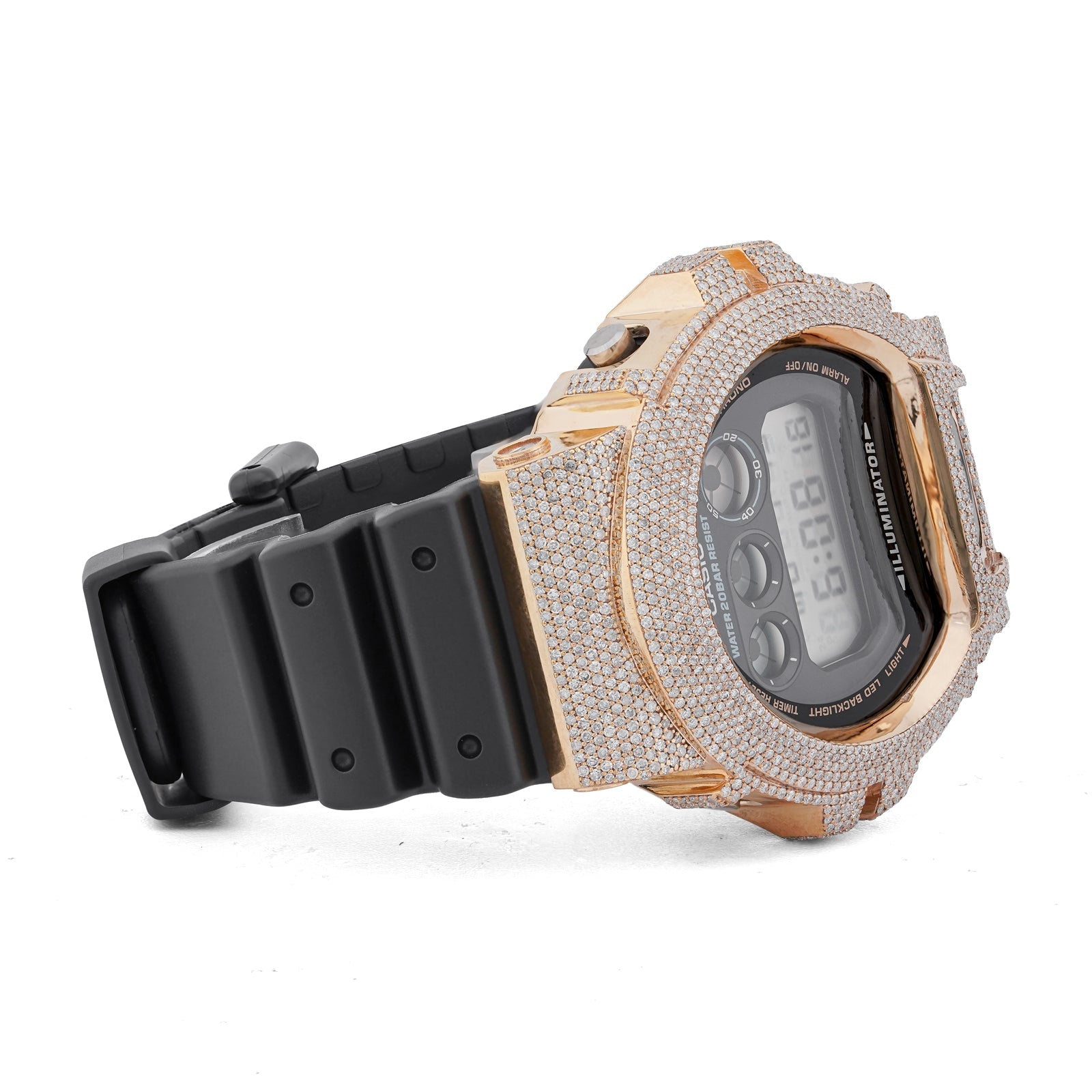 G-Shock DW-6900 4.6CT Natural Diamond Yellow Bezel All Black Watch - Elite Jewelers-Luxury Watch