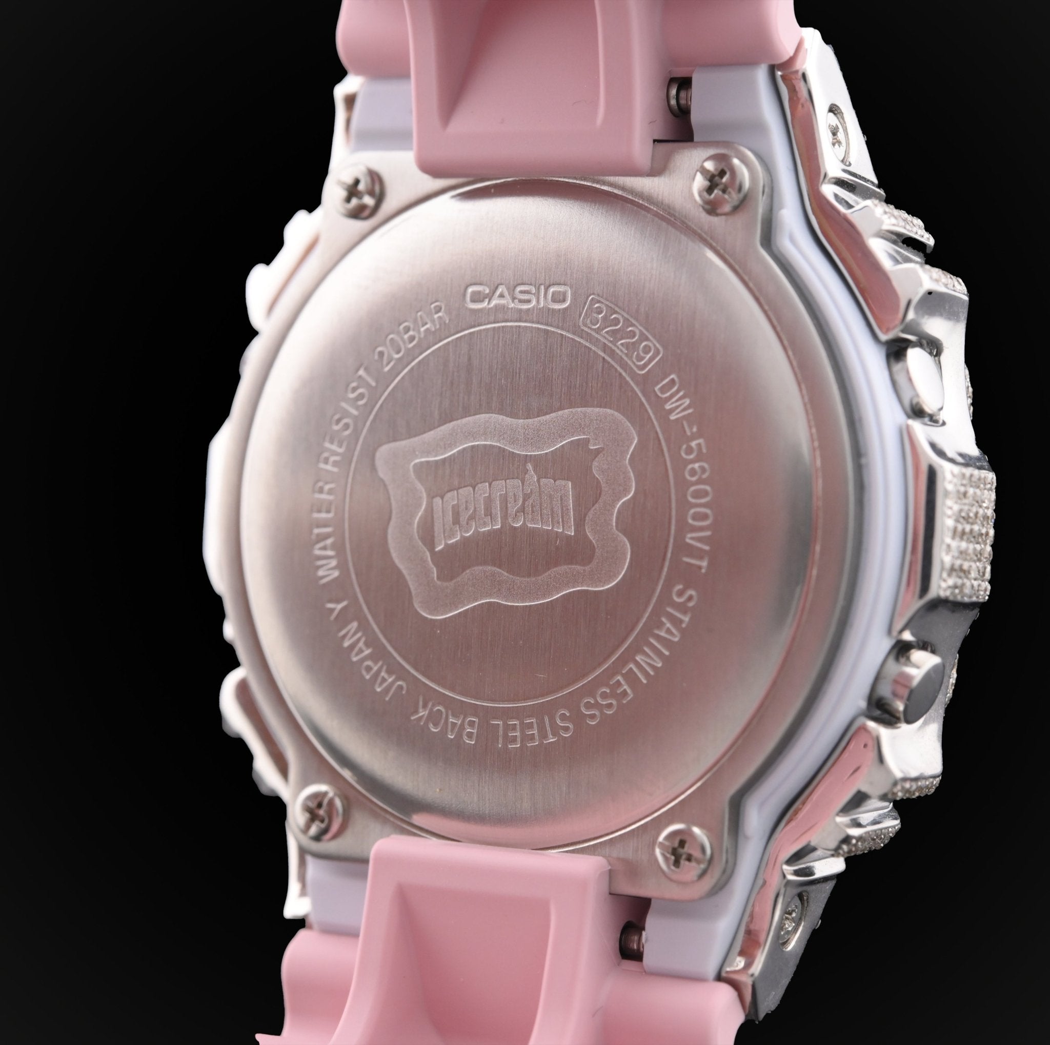 G - Shock DW5600VT Ice - Cream Dial 4.70 CTW Diamond Iced Out Watch - Elite Jewelers - Luxury Watch