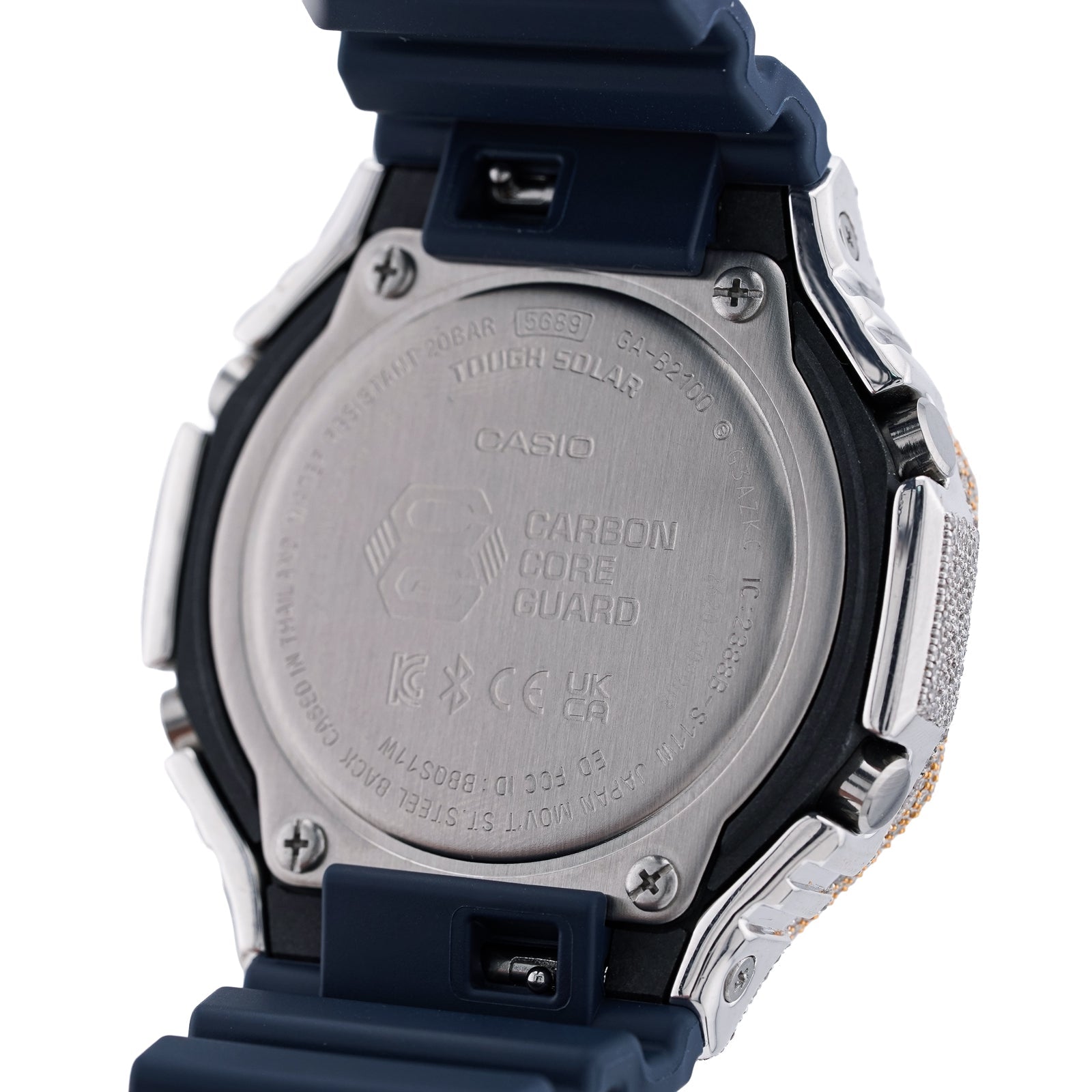 G-Shock GA2100 4.6CT Natural Diamond Two-Tone Yellow/White Blue Band Watch - Elite Jewelers-Luxury Watch