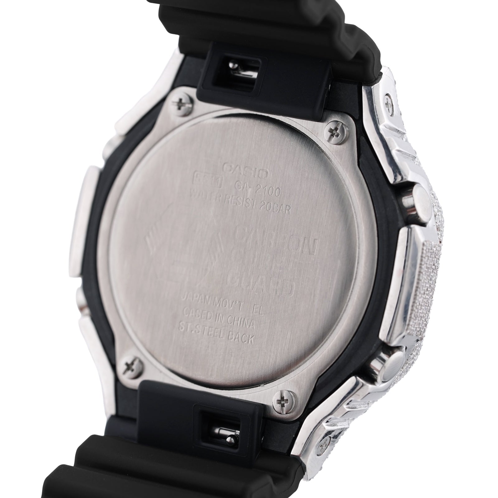 G-Shock GA2100 4.6CT Natural Diamond White Bezel Black Band/Dial Watch - Elite Jewelers-Luxury Watch