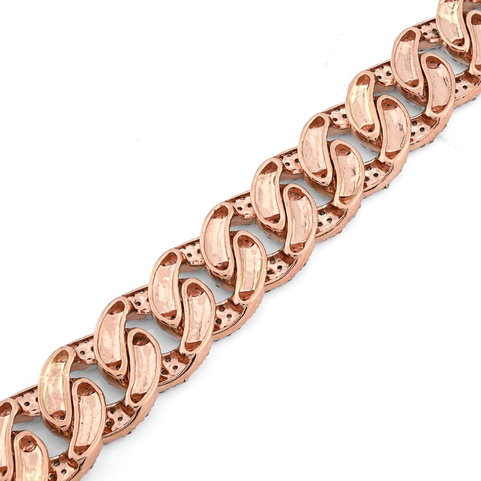 Mens 10MM 10k Rose Gold 26.2g 6.32CTW Natural Diamond Cuban Link Bracelet 8 Inch - Elite Jewelers - Bracelets