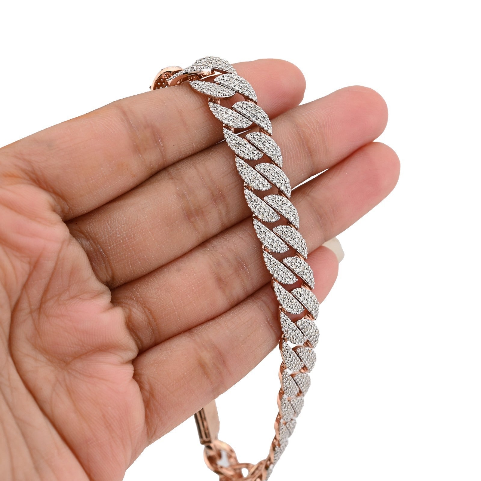 Mens 10MM 10k Rose Gold 26.2g 6.32CTW Natural Diamond Cuban Link Bracelet 8 Inch - Elite Jewelers - Bracelets