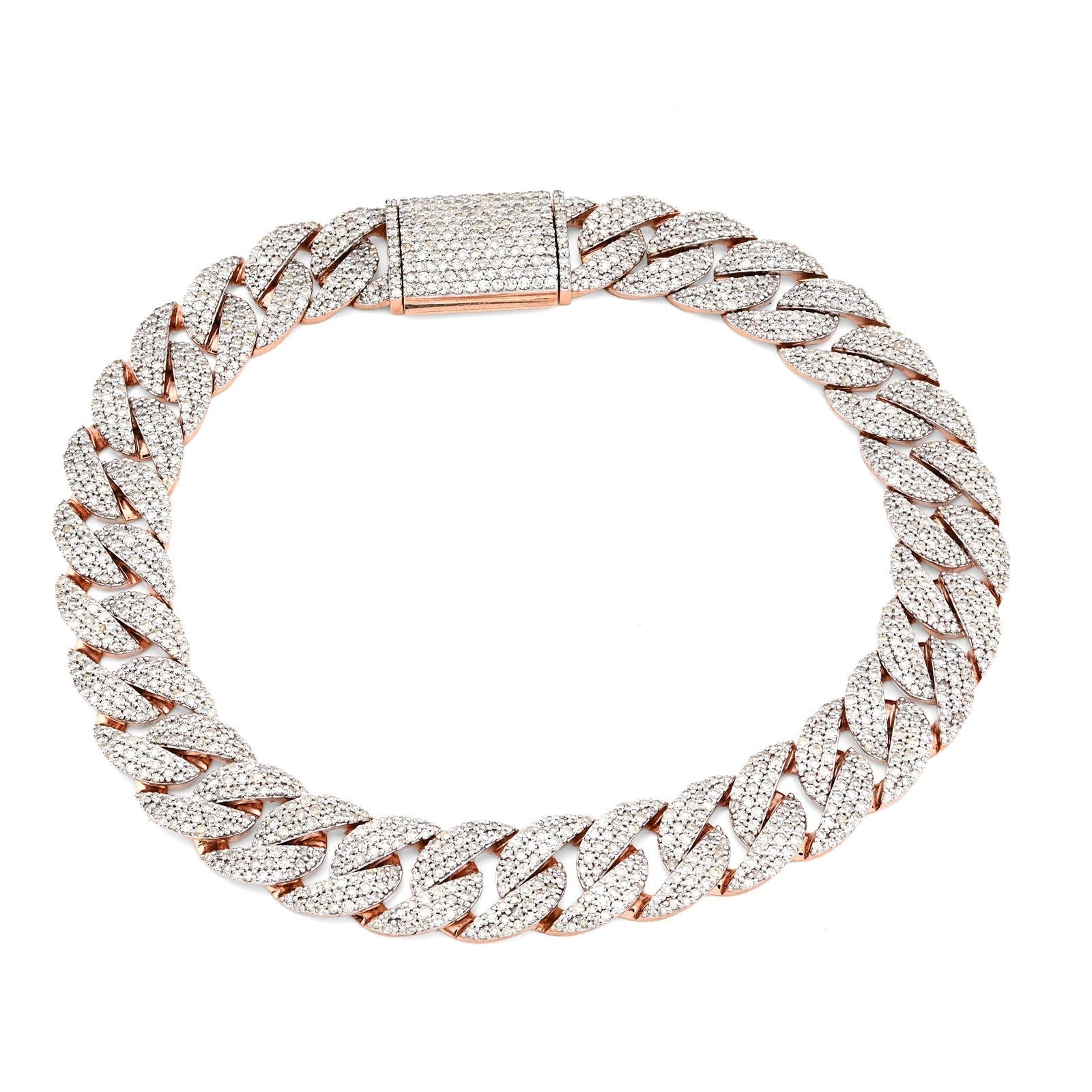 Mens 10MM 10k Rose Gold 26.2g 6.32CTW Natural Diamond Cuban Link Bracelet 8 Inch - Elite Jewelers - Bracelets