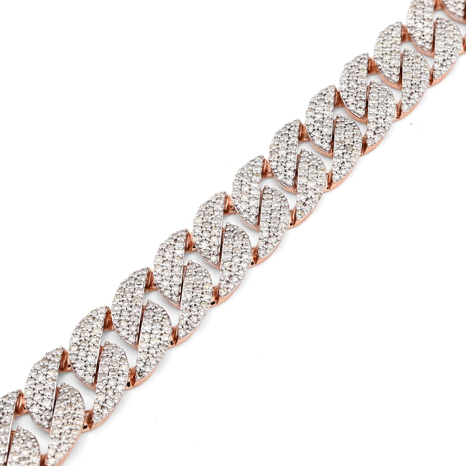 Mens 10MM 10k Rose Gold 26.2g 6.32CTW Natural Diamond Cuban Link Bracelet 8 Inch - Elite Jewelers - Bracelets