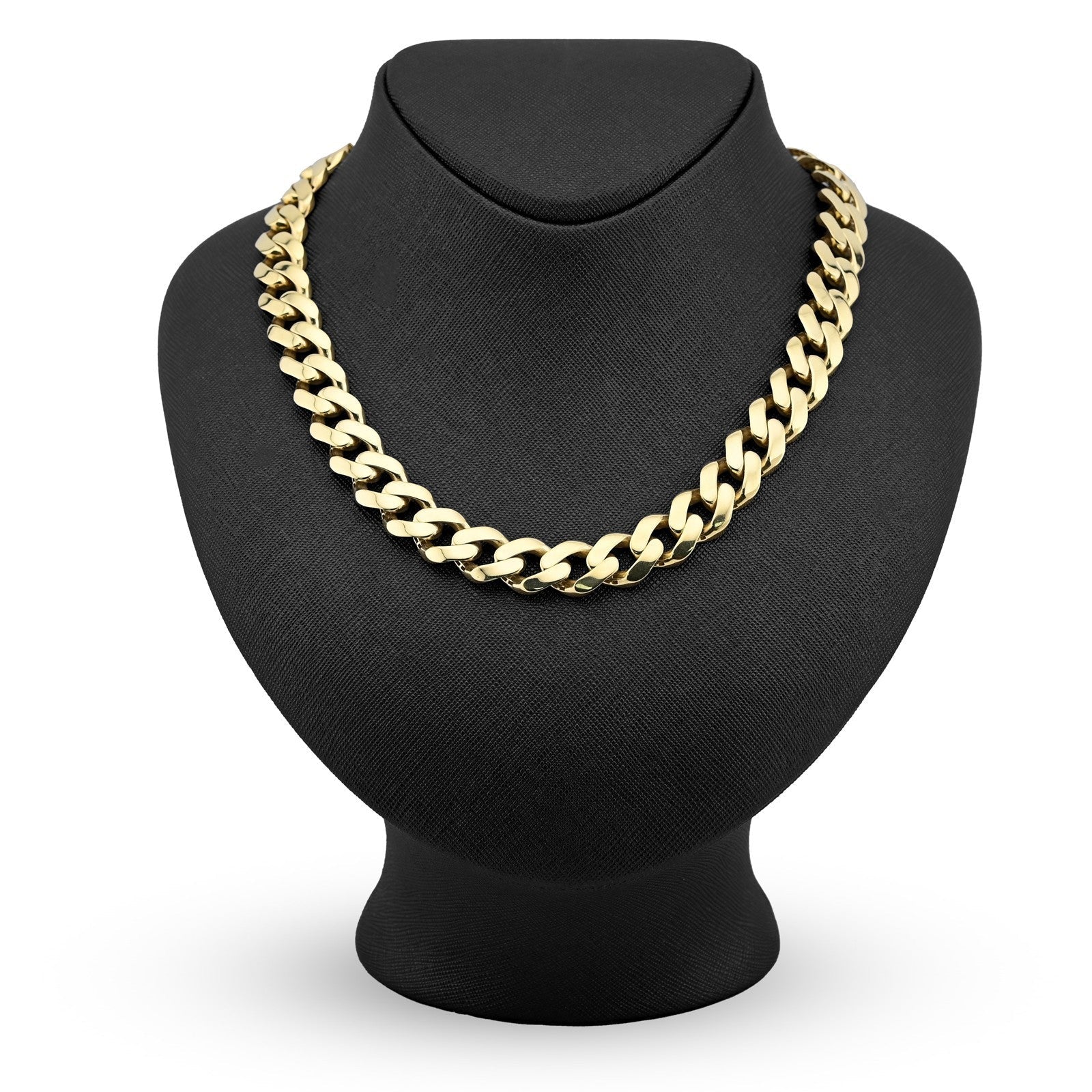 Mens 13MM Cuban Link Chain 1/10th 10k Yellow Gold Bonded 925 24In 45.9g Necklace - Elite Jewelers - Necklaces & Chains