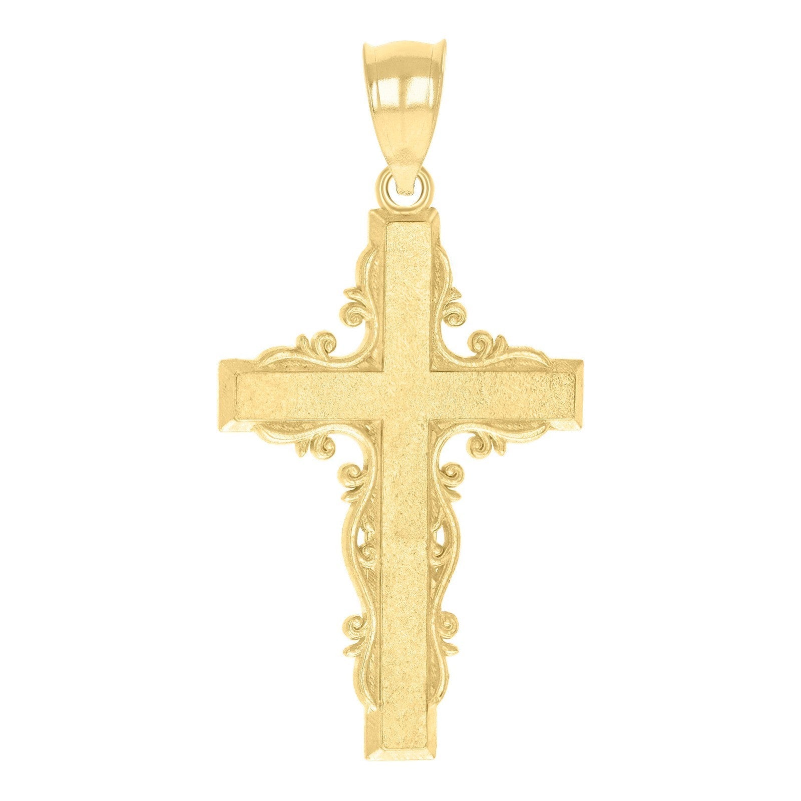 Polished 10k Yellow Gold Cross Religious Charm 1.2gms Pendant For Mens Womens - Elite Jewelers - Charms & Pendants