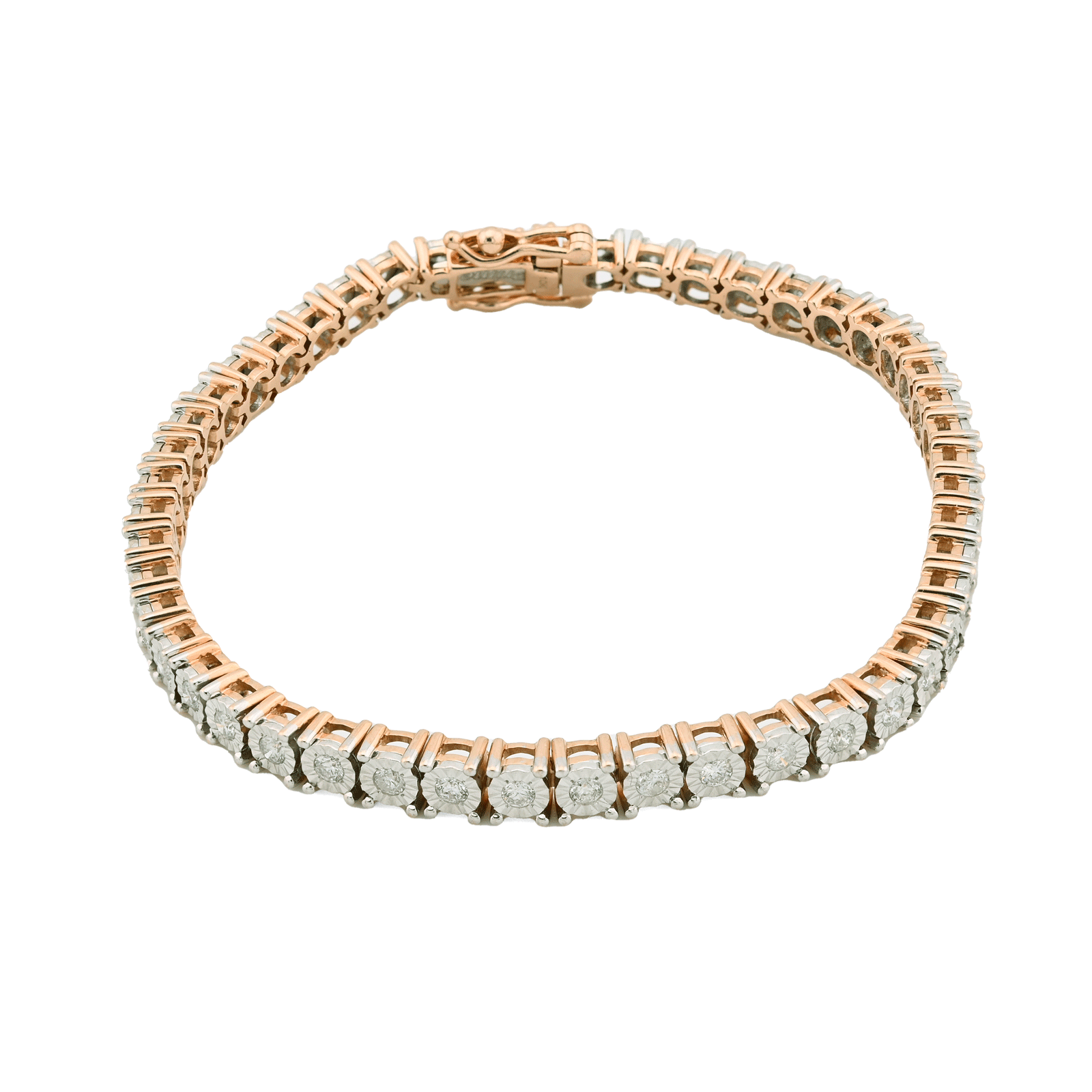 Pure 10k Rose Gold 2.5CTW Natural Diamond 7.5Inch Tennis Bracelet 18g Armlet - Elite Jewelers - Bracelets