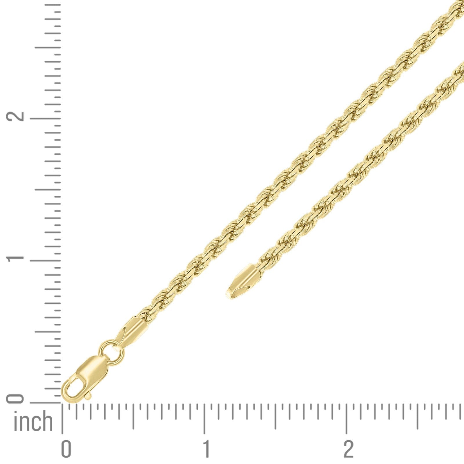 Pure 10k Stamp Yellow Gold 3mm Diamond Cut Rope Bracelet Men Women 8" Anklet - Elite Jewelers - Bracelets