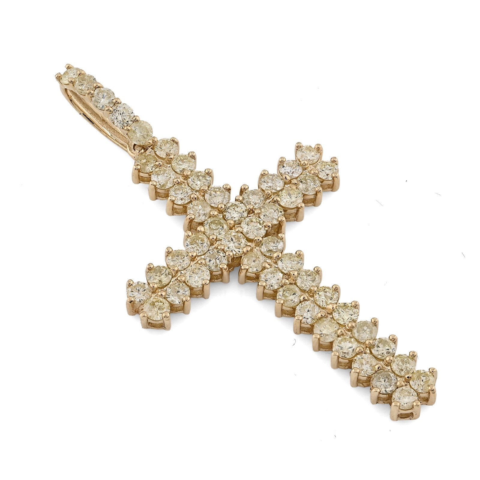 Pure 10k Yellow Gold 1.2CTW Natural Diamond Cluster Cross Pendant 2.2gms Charm - Elite Jewelers - Charms & Pendants