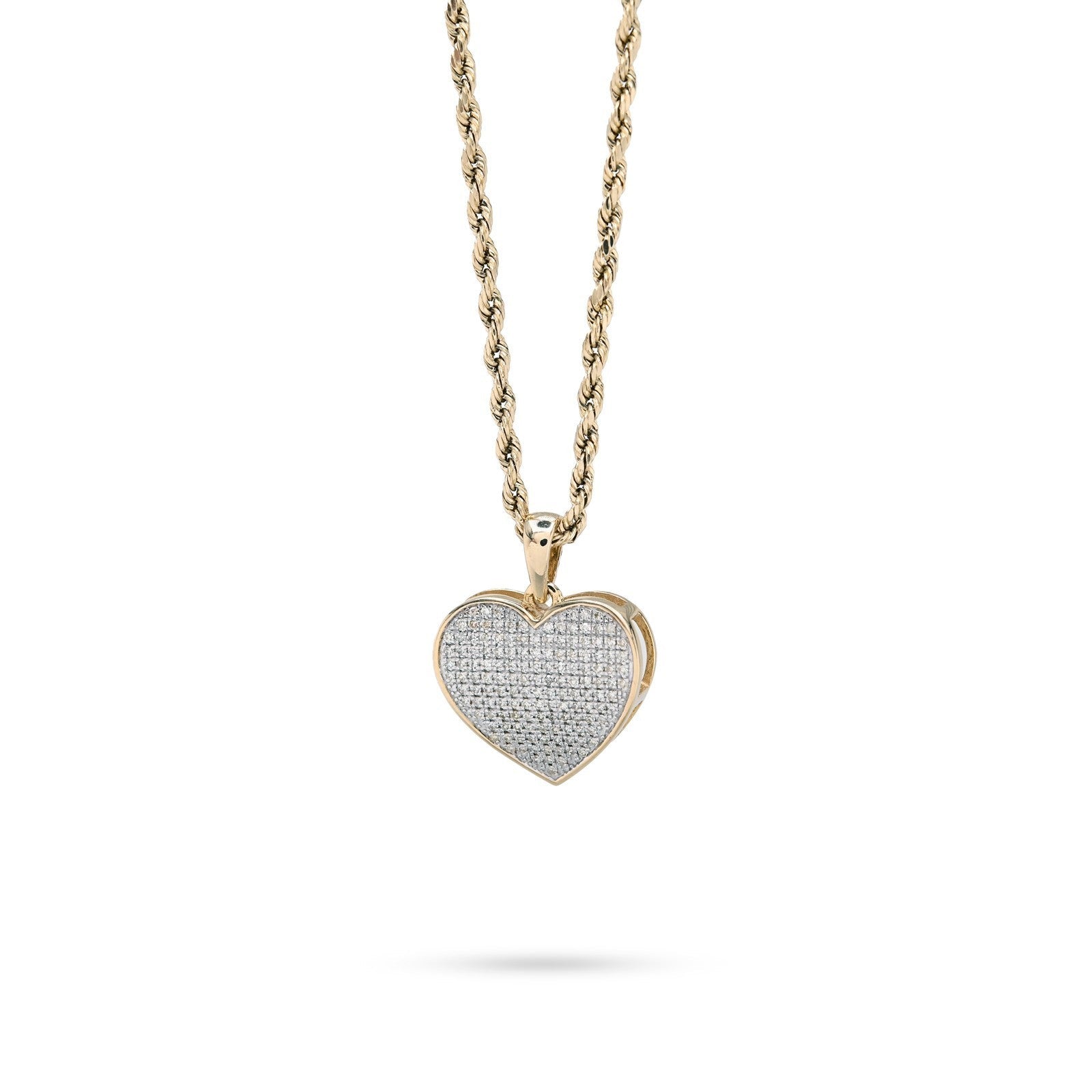 Real 10k Yellow Gold 0.45CTW Natural Diamond Heart Pendant 3.5g Womens Charm - Elite Jewelers - Charms & Pendants