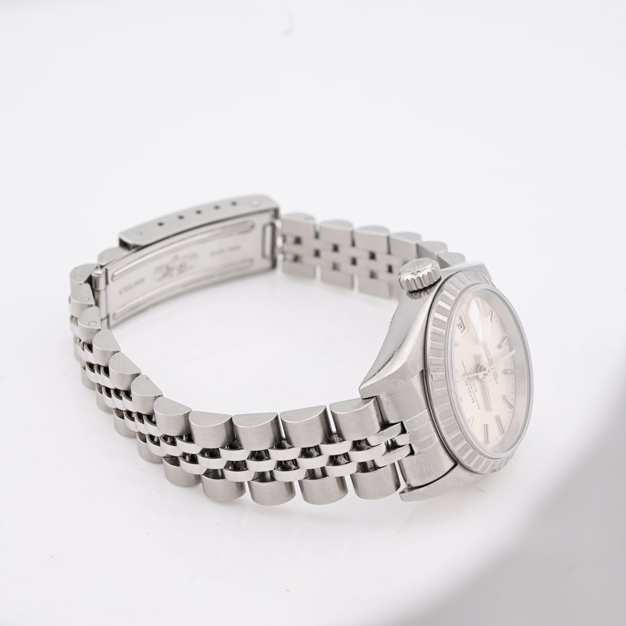Rolex 26MM Datejust All Steel Engine Turned Bezel Silver Index Dial Women Watch M:79240 - Elite Jewelers - Luxury Watch