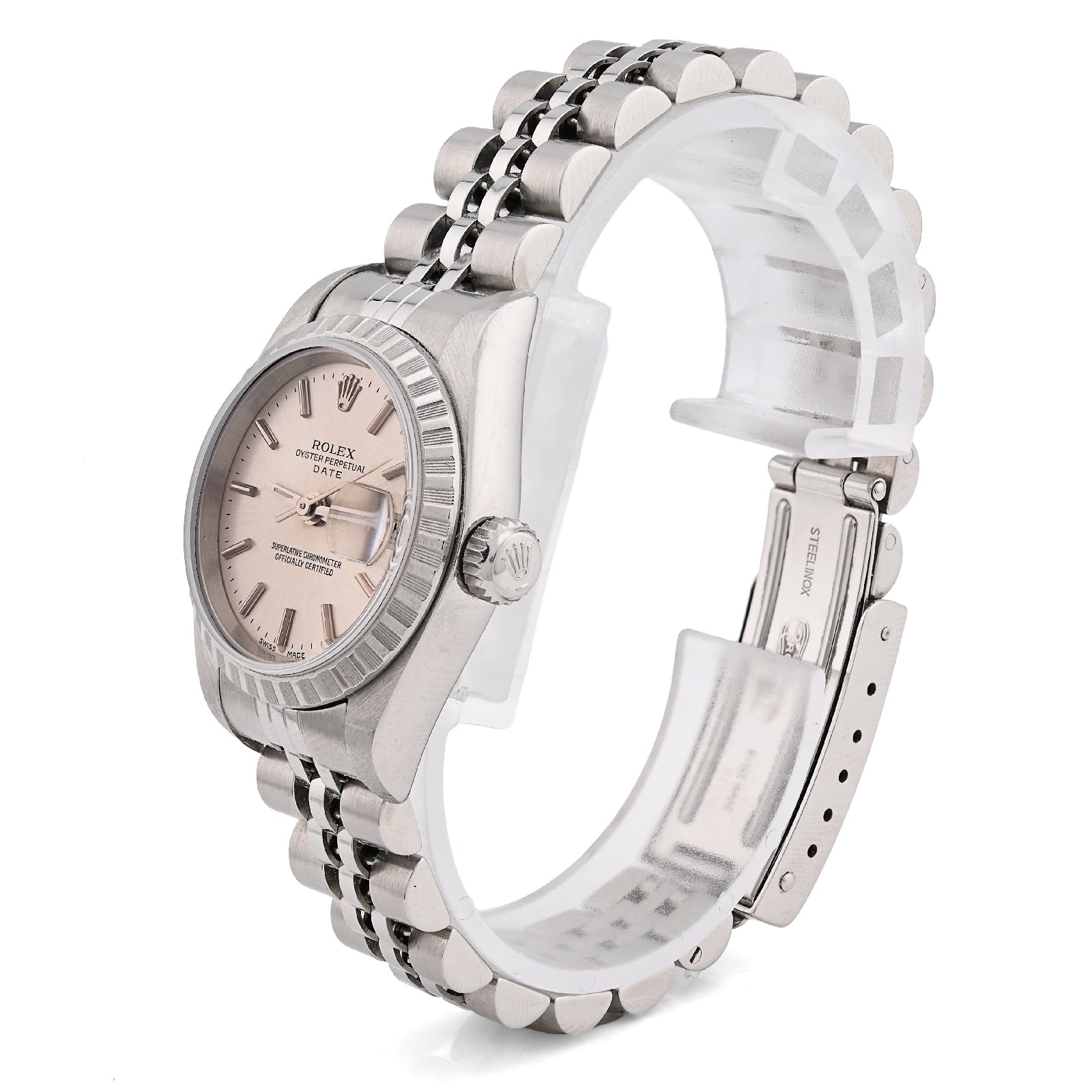 Rolex 26MM Datejust All Steel Engine Turned Bezel Silver Index Dial Women Watch M:79240 - Elite Jewelers - Luxury Watch