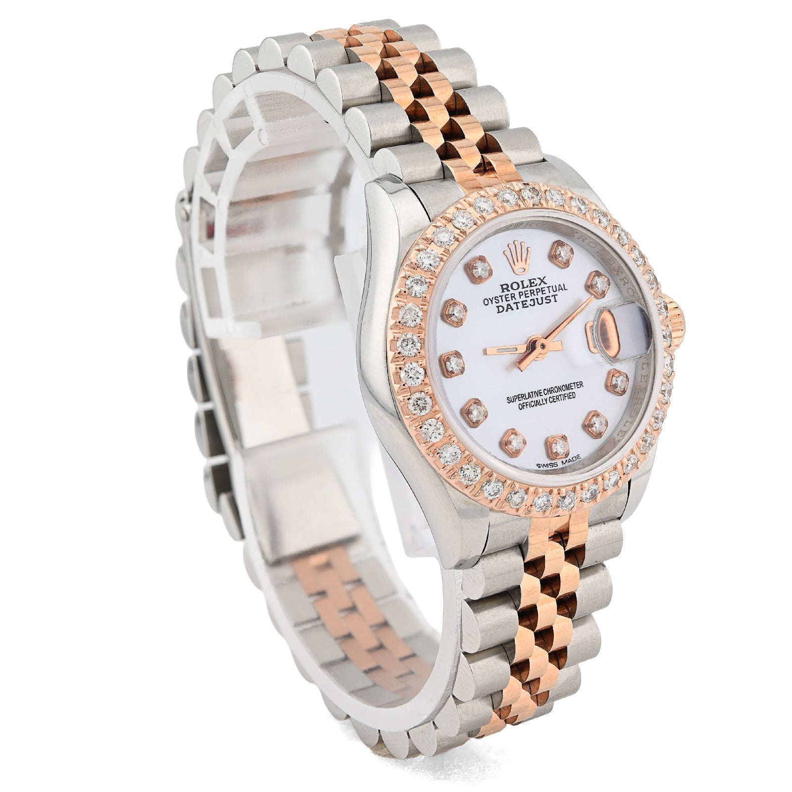 Rolex 28MM Datejust 1CT Natural Diamond Dial/Bezel MOP Face 2 Tone Rose Hidden Clasp Jubilee Watch - Elite Jewelers - Luxury Watch
