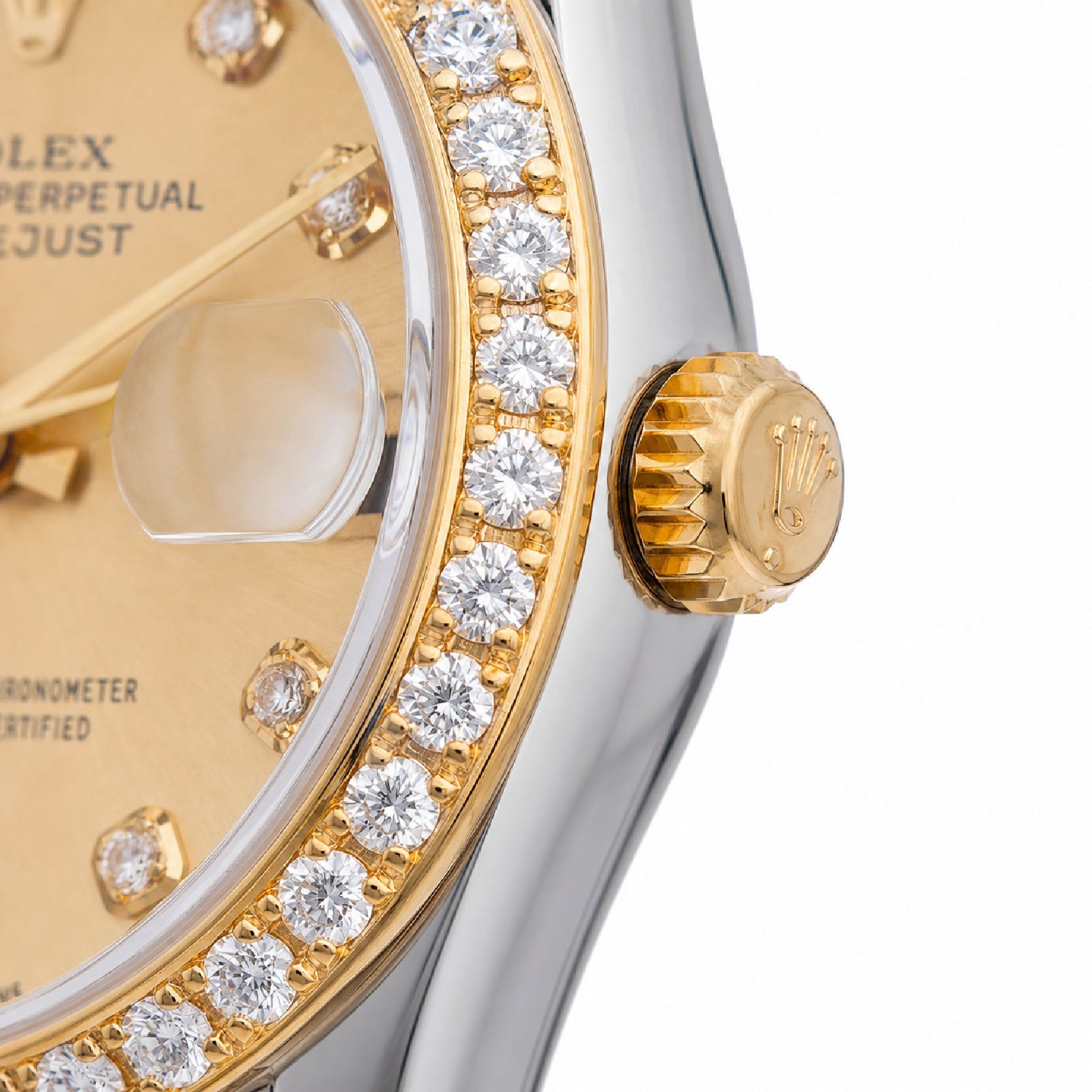 Rolex 31MM Datejust 2-Tone Diamond Bezel/Dial Champagne Face Jubilee Band Watch - Elite Jewelers-Luxury Watch