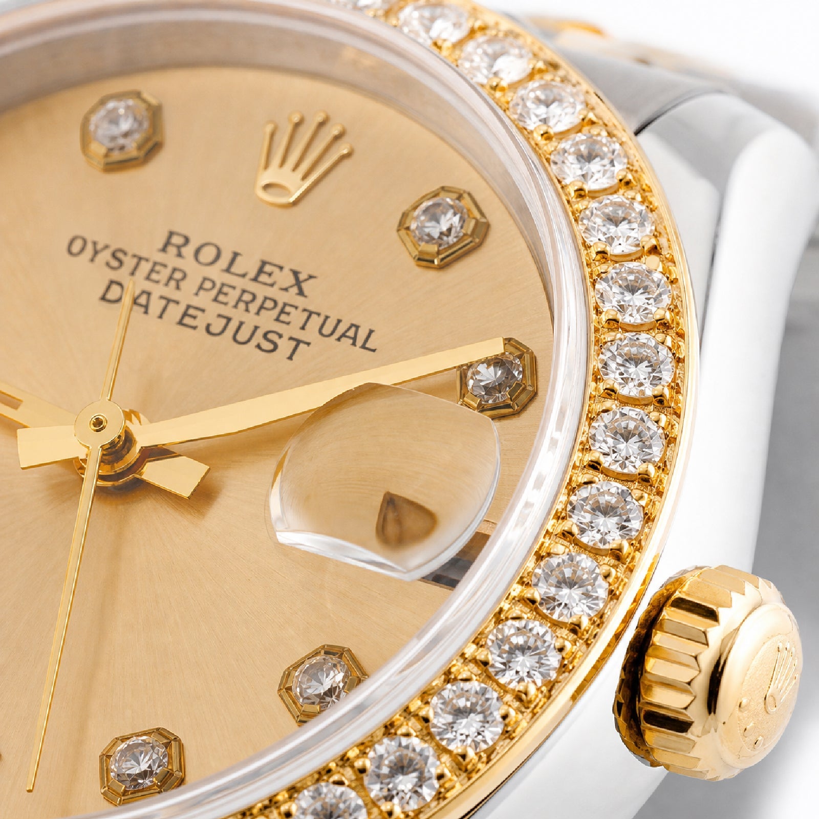 Rolex 31MM Datejust 2-Tone Diamond Bezel/Dial Champagne Face Jubilee Band Watch - Elite Jewelers-Luxury Watch