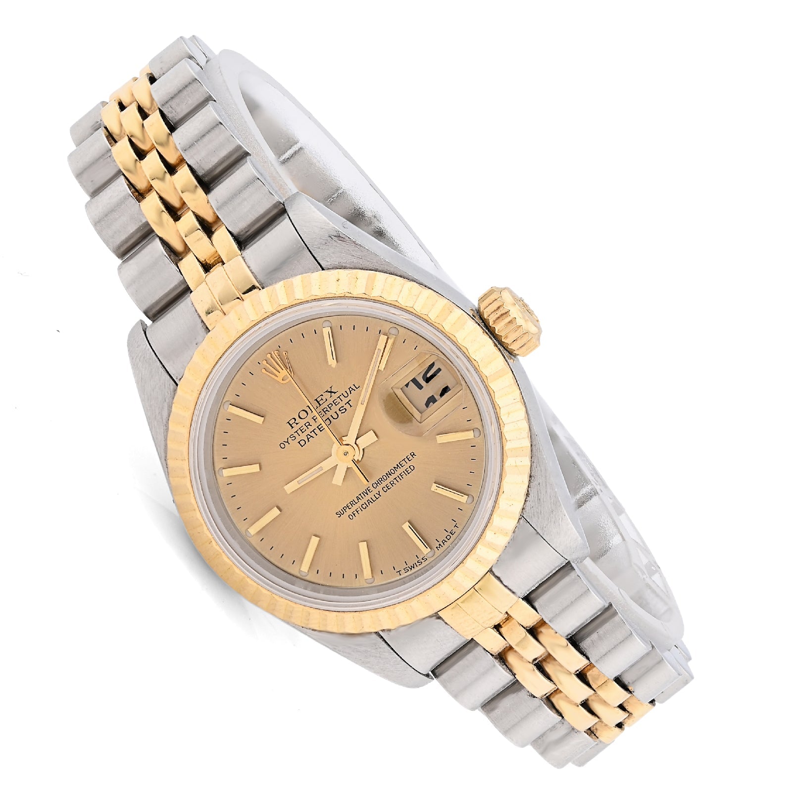 Rolex 31MM Datejust Two Tone 18k Gold & SS Fluted Bezel Champagne Face 68273 Watch - Elite Jewelers - Luxury Watch