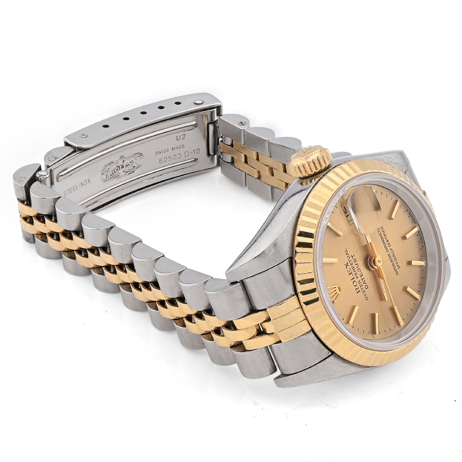 Rolex 31MM Datejust Two Tone 18k Gold & SS Fluted Bezel Champagne Face 68273 Watch - Elite Jewelers - Luxury Watch