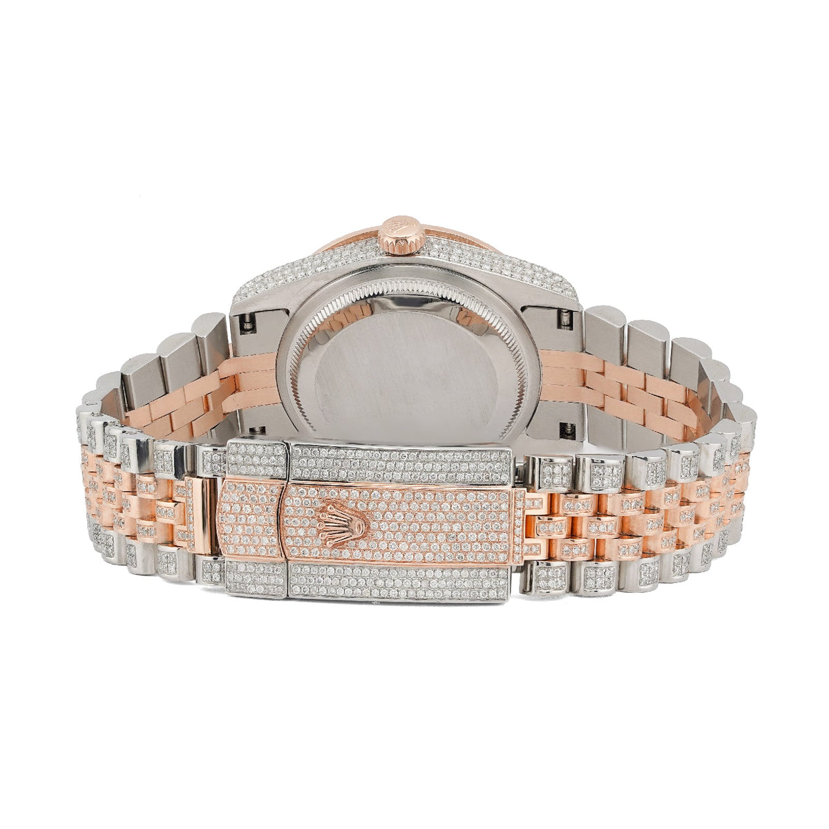 Rolex 36MM DateJust 15.75CT Natural Diamond Bussdown Roman Numeral Dial Jubilee Band 2 Tone Rose Watch - Elite Jewelers-Luxury Watch
