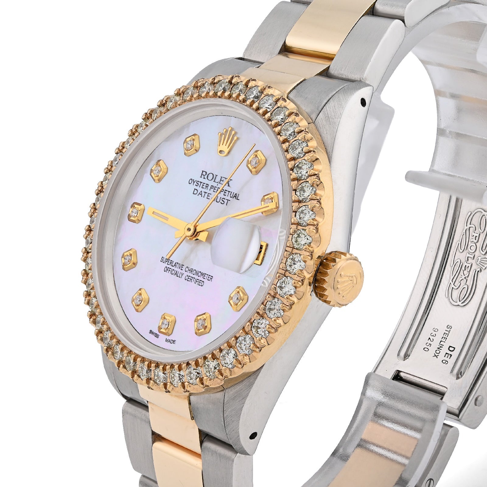 Rolex 36MM Datejust 2.5CT Natural Diamond Bezel/Dial MOP Face Men Women Watch - Elite Jewelers - Luxury Watch