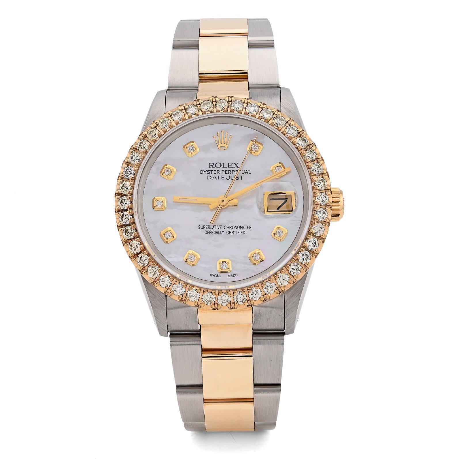 Rolex 36MM Datejust 2.5CT Natural Diamond Bezel/Dial MOP Face Men Women Watch - Elite Jewelers - Luxury Watch