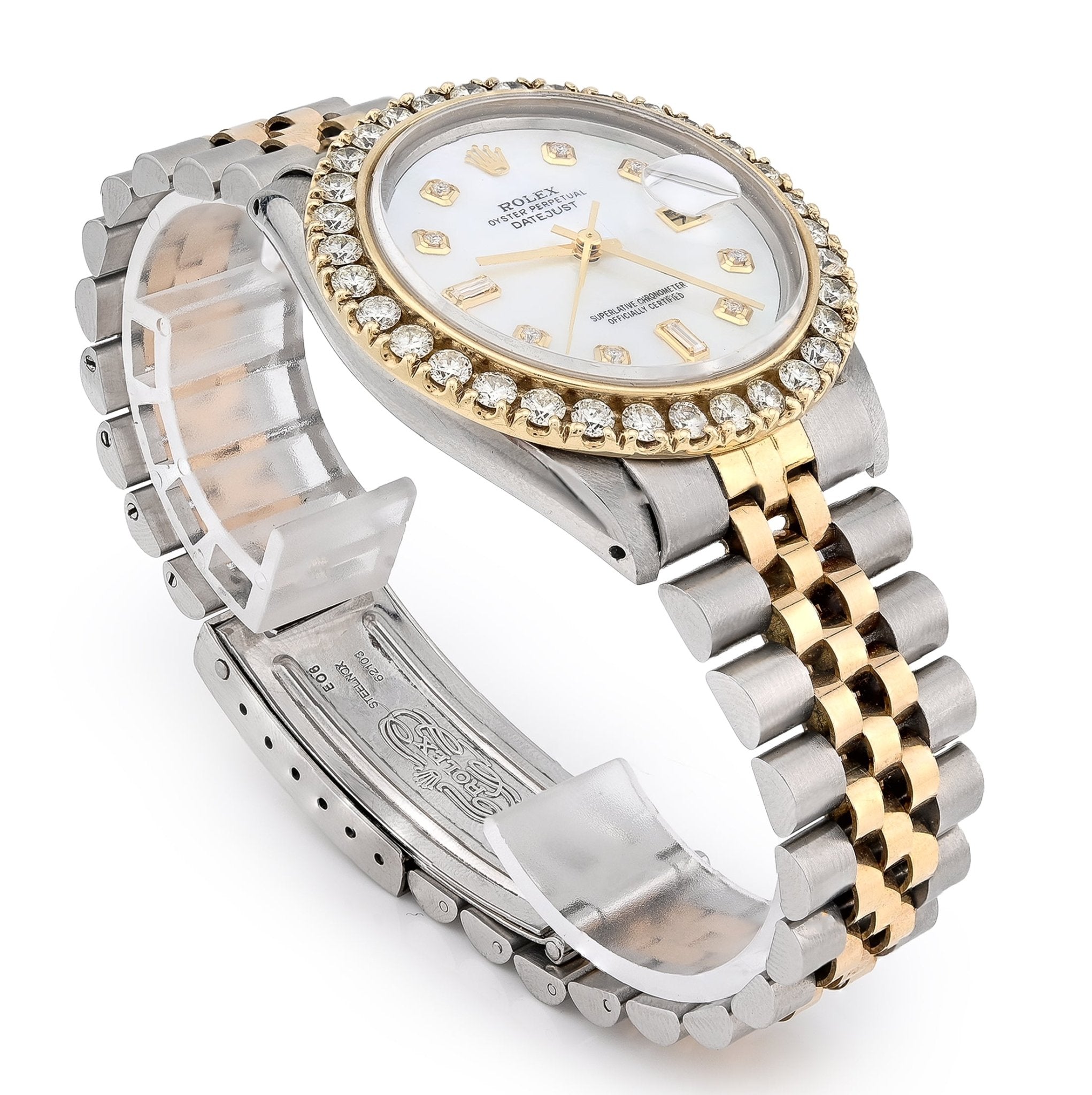 Rolex 36MM Datejust 2.5CTW Natural Diamond Bezel and Dial MOP Face 2 Tone Jubilee Band Watch - Elite Jewelers - Luxury Watch